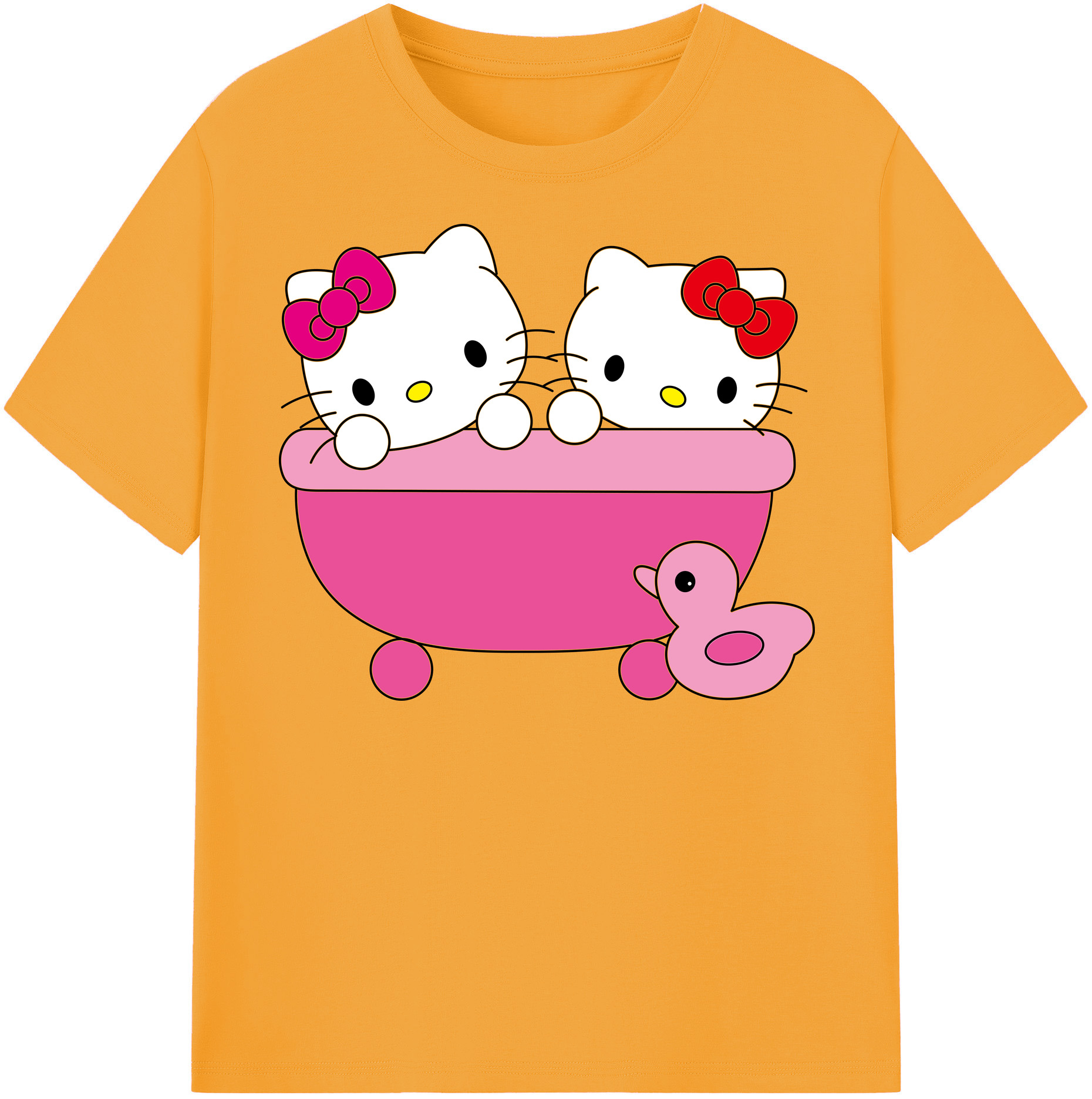 （画像用） Hello Kitty ハローキティ 綿100％半袖Tシャツ（フロントプリント）