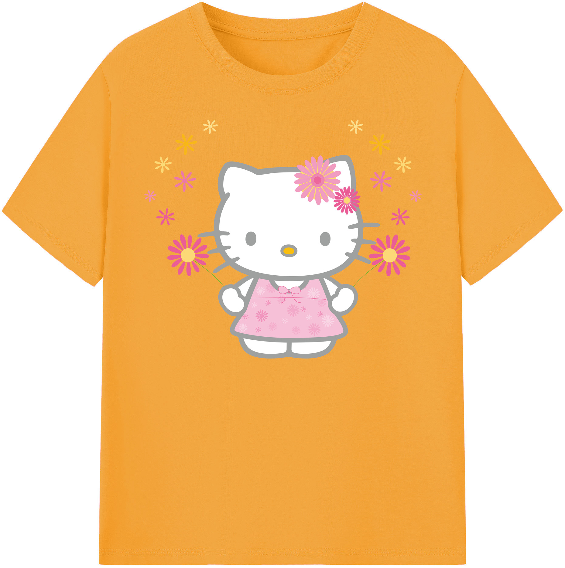 （画像用） Hello Kitty ハローキティ 綿100％半袖Tシャツ（フロントプリント）