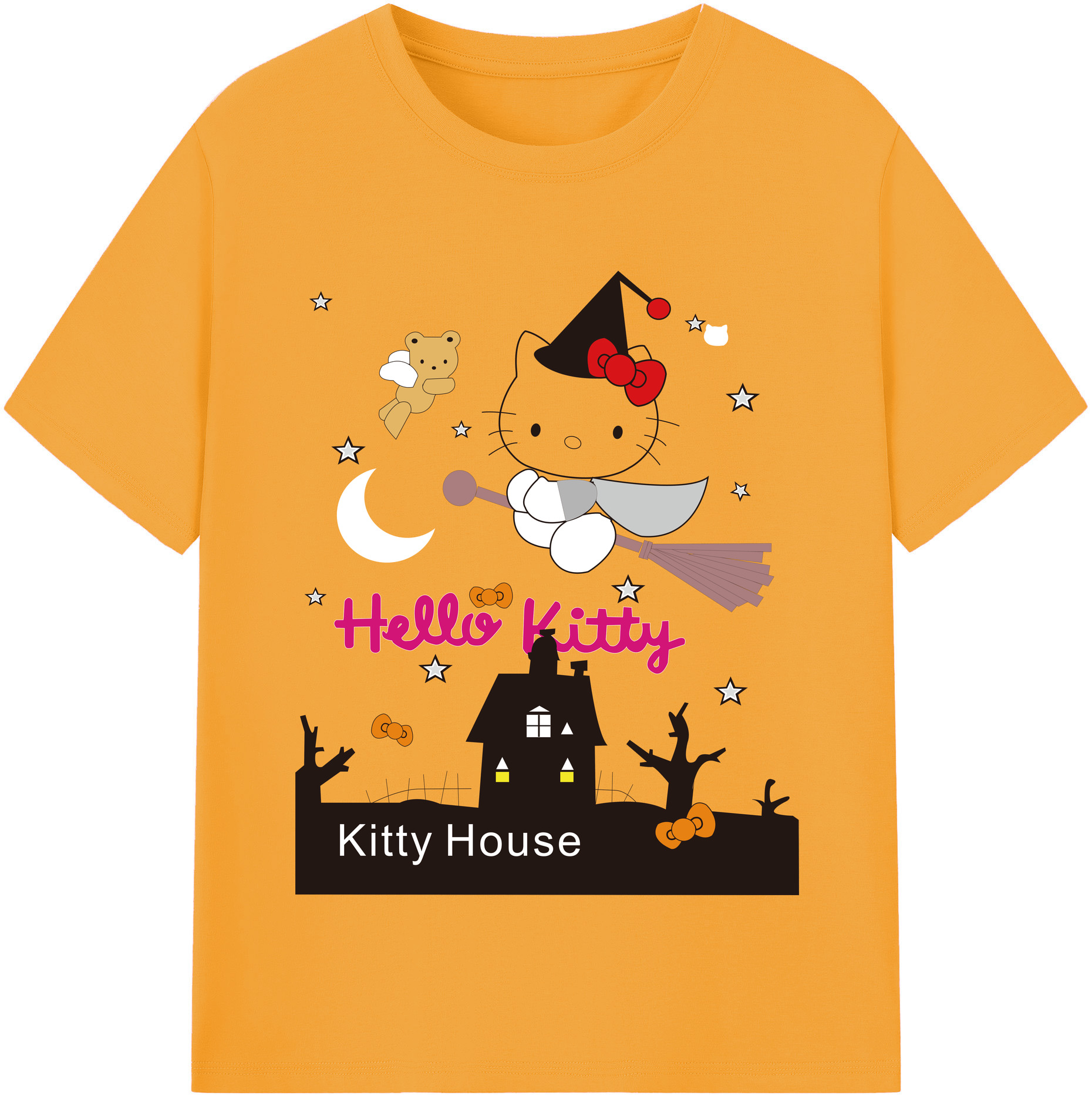 （画像用） Hello Kitty ハローキティ 綿100％半袖Tシャツ（フロントプリント）