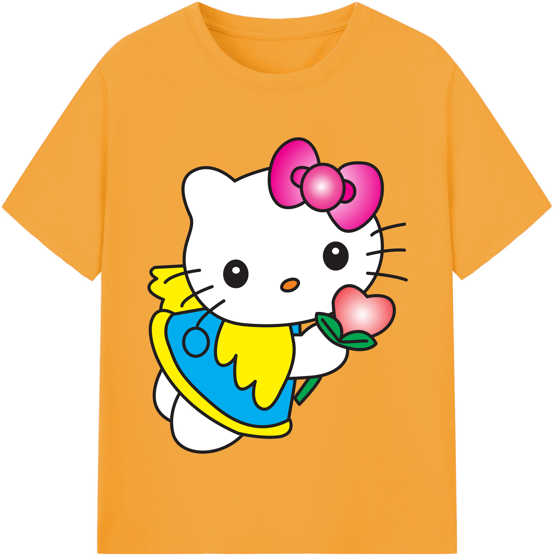 （画像用） Hello Kitty ハローキティ 綿100％半袖Tシャツ（フロントプリント）