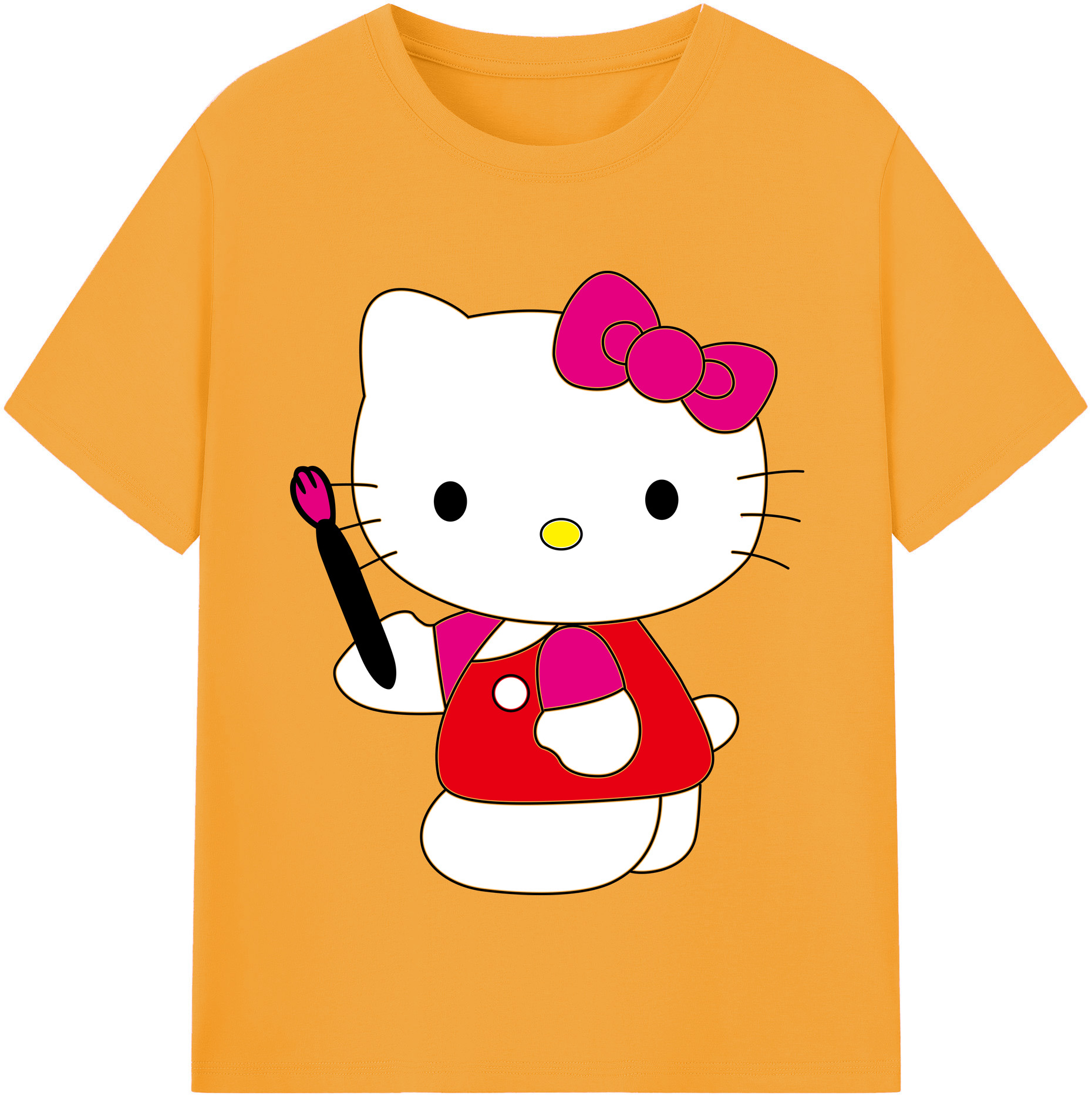 （画像用） Hello Kitty ハローキティ 綿100％半袖Tシャツ（フロントプリント）
