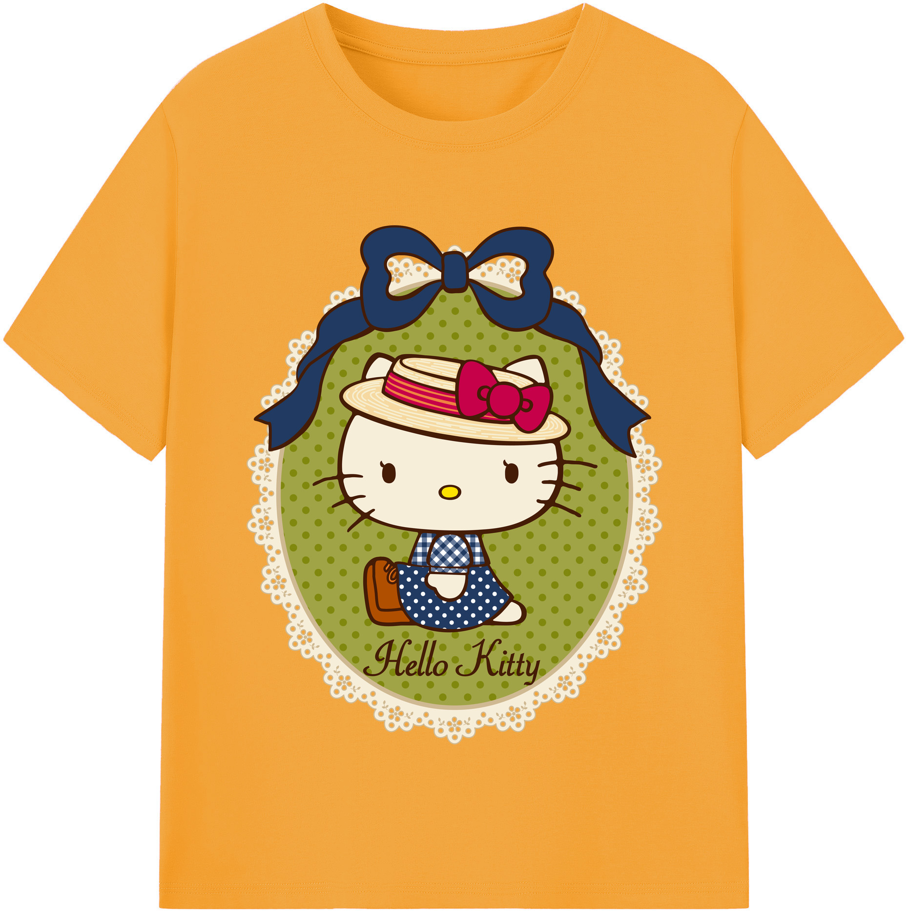 （画像用） Hello Kitty ハローキティ 綿100％半袖Tシャツ（フロントプリント）