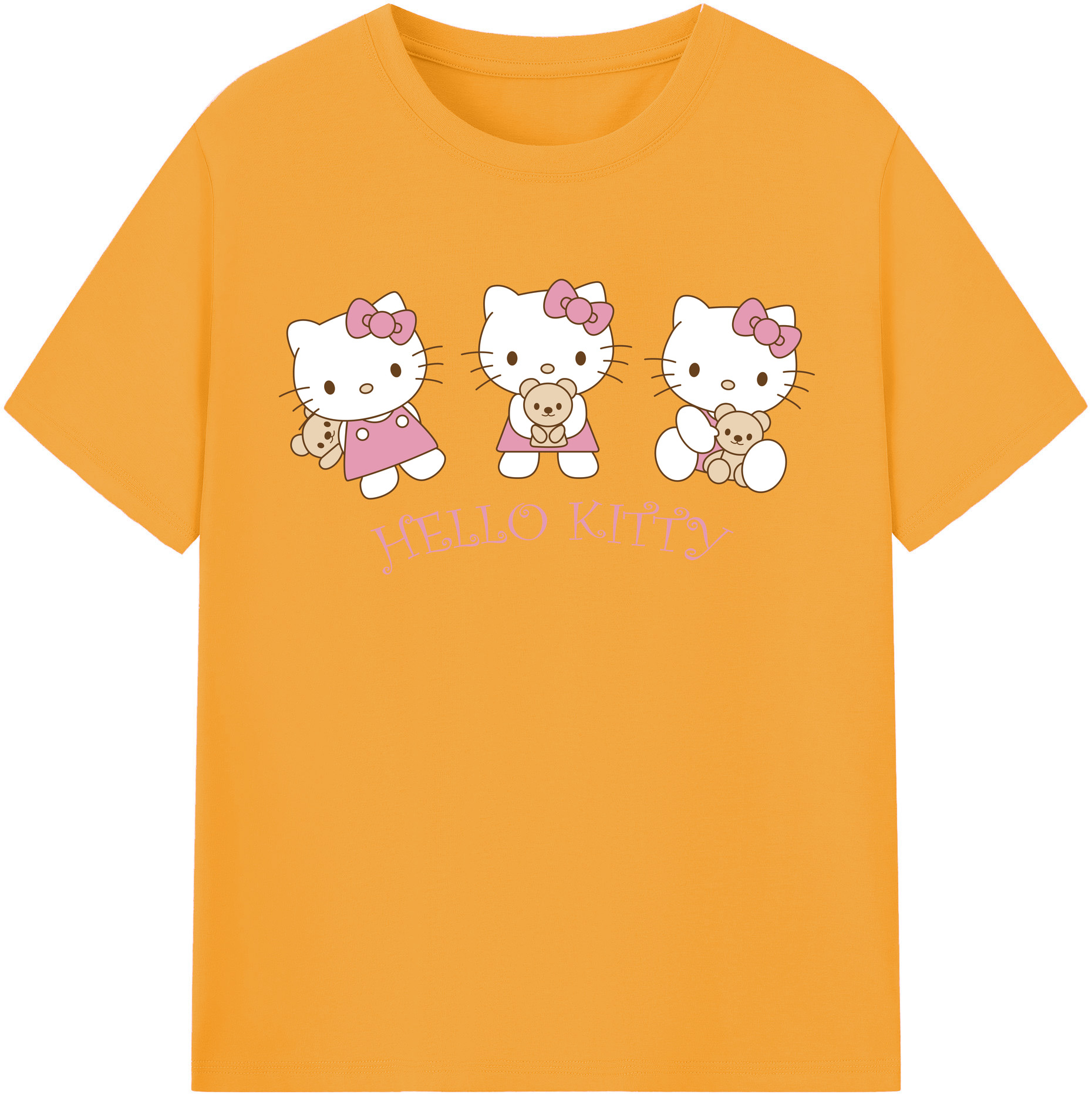 （画像用） Hello Kitty ハローキティ 綿100％半袖Tシャツ（フロントプリント）