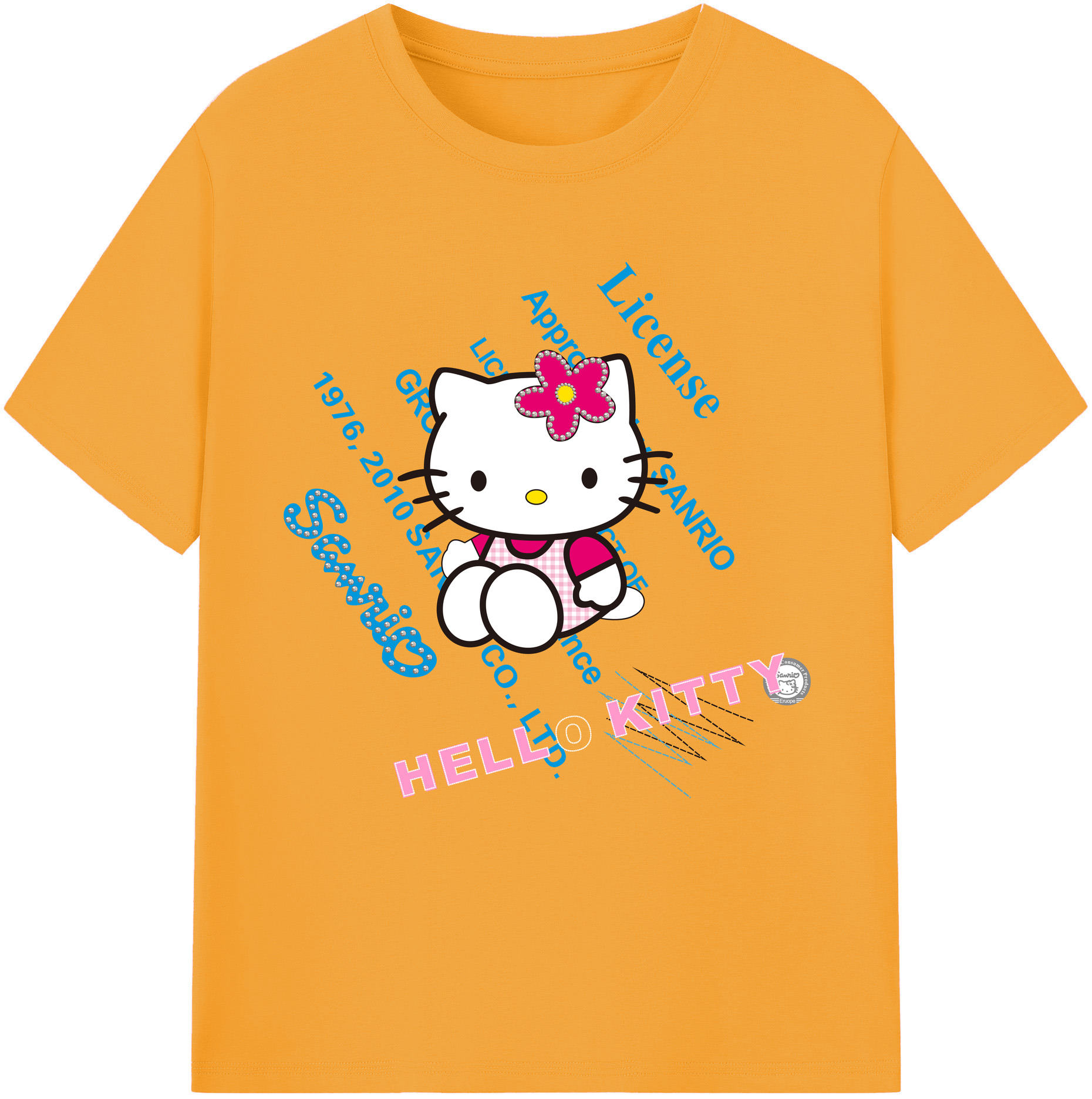 （画像用） Hello Kitty ハローキティ 綿100％半袖Tシャツ（フロントプリント）
