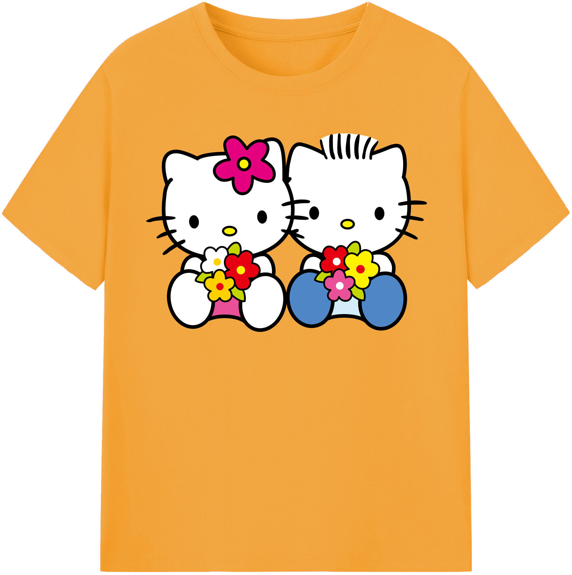 （画像用） Hello Kitty ハローキティ 綿100％半袖Tシャツ（フロントプリント）