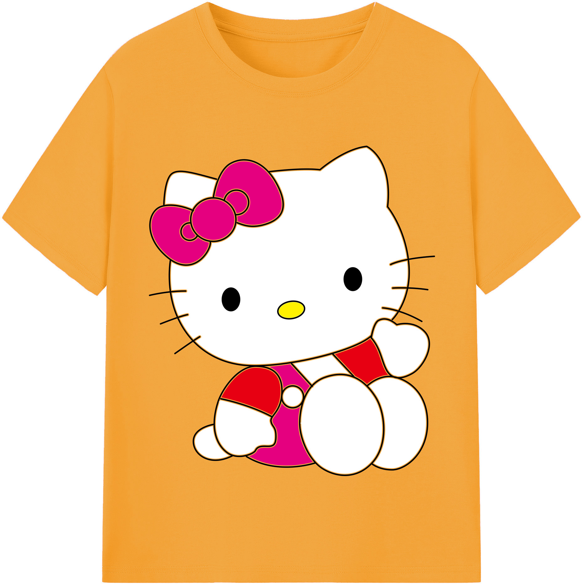 （画像用） Hello Kitty ハローキティ 綿100％半袖Tシャツ（フロントプリント）
