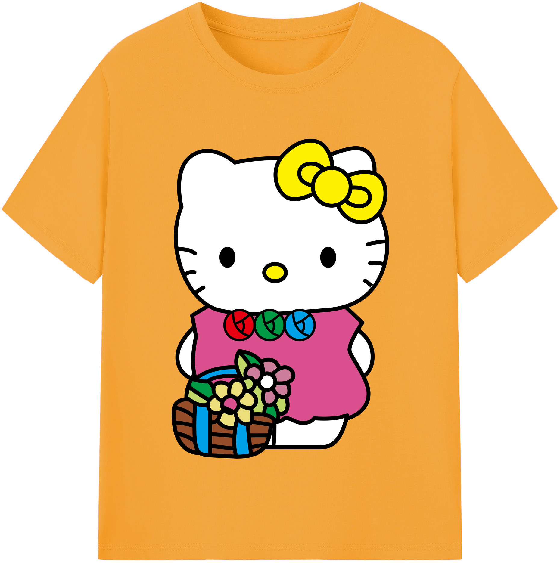 （画像用） Hello Kitty ハローキティ 綿100％半袖Tシャツ（フロントプリント）