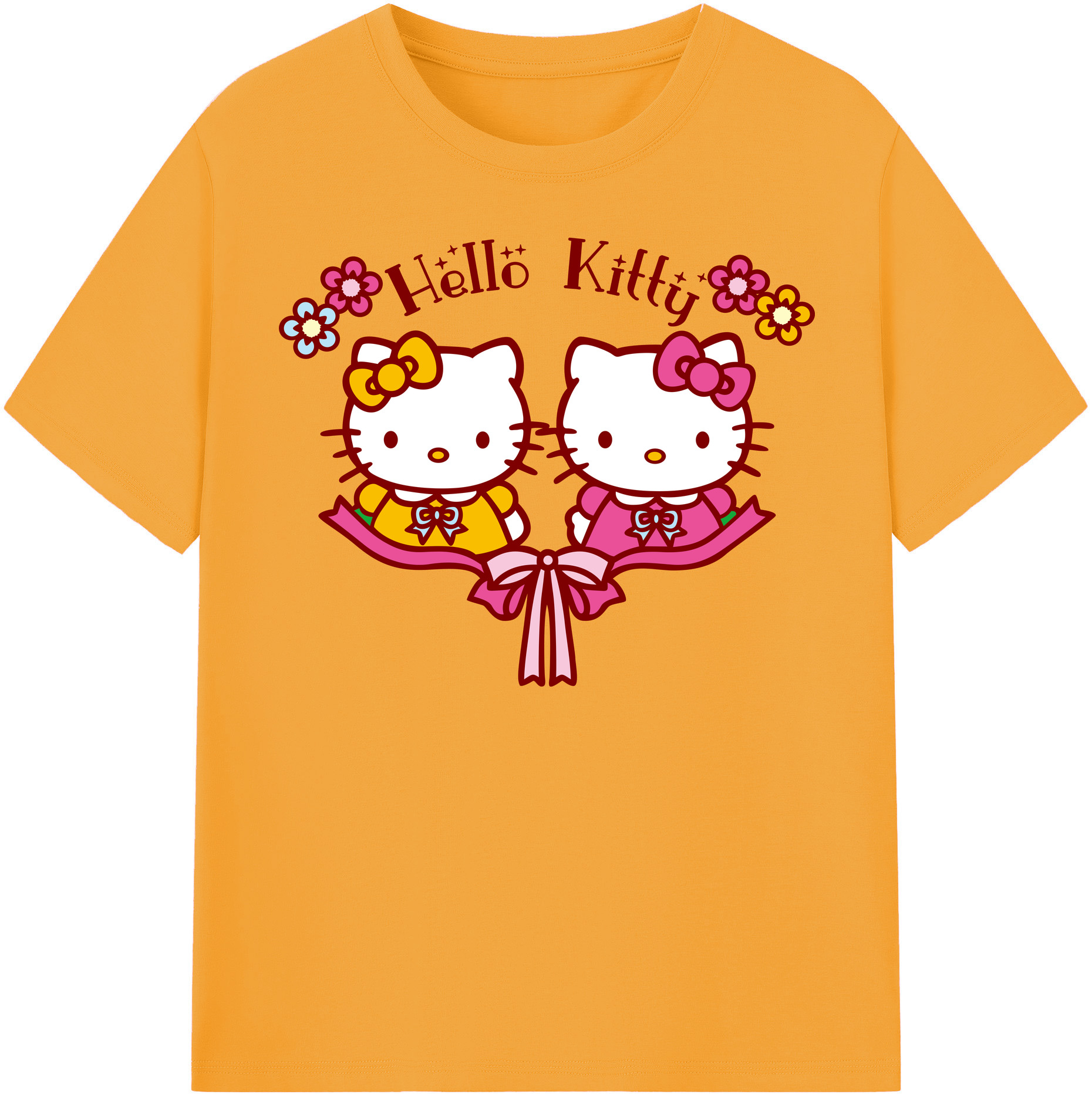 （画像用） Hello Kitty ハローキティ 綿100％半袖Tシャツ（フロントプリント）