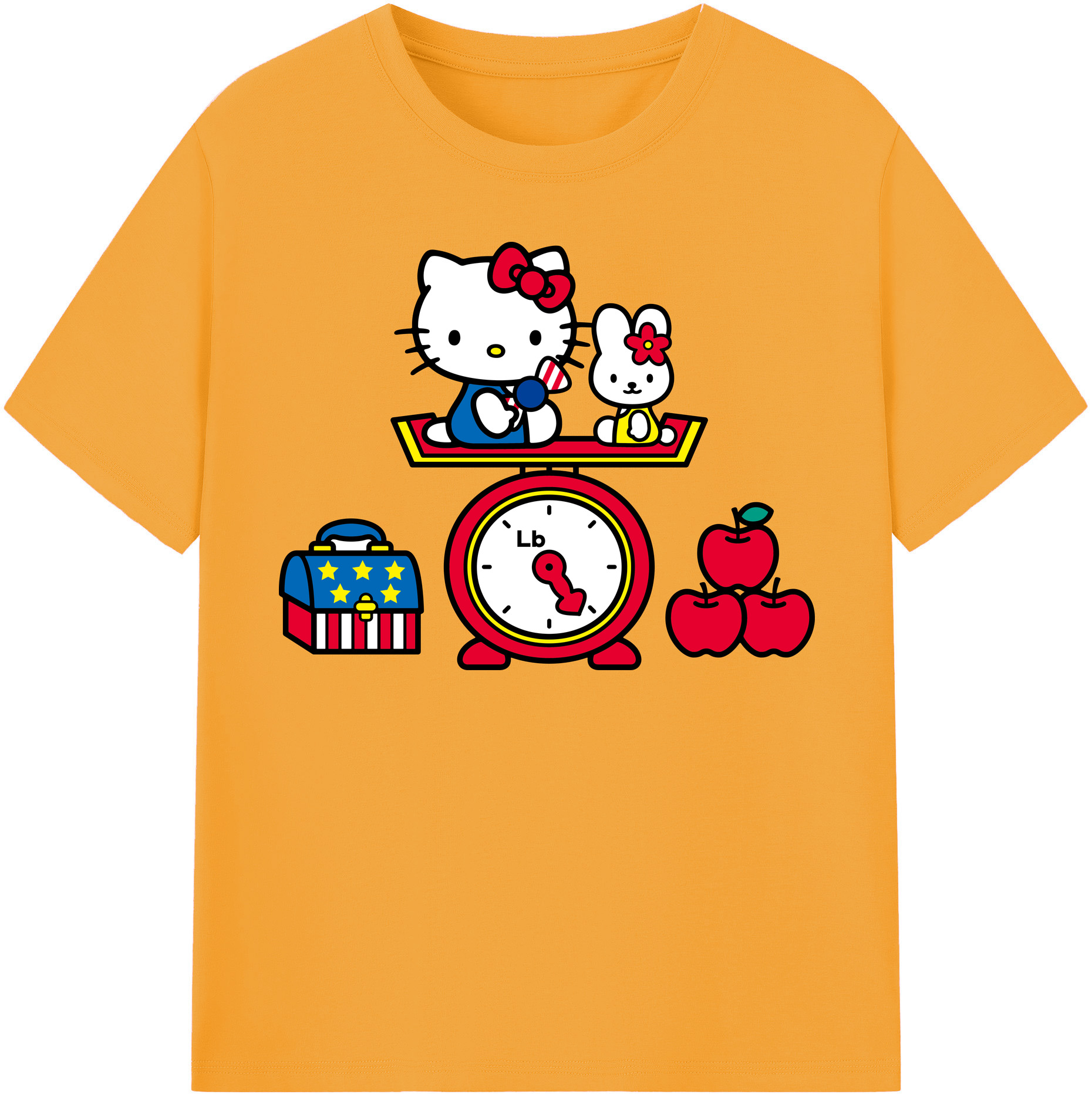 （画像用） Hello Kitty ハローキティ 綿100％半袖Tシャツ（フロントプリント）