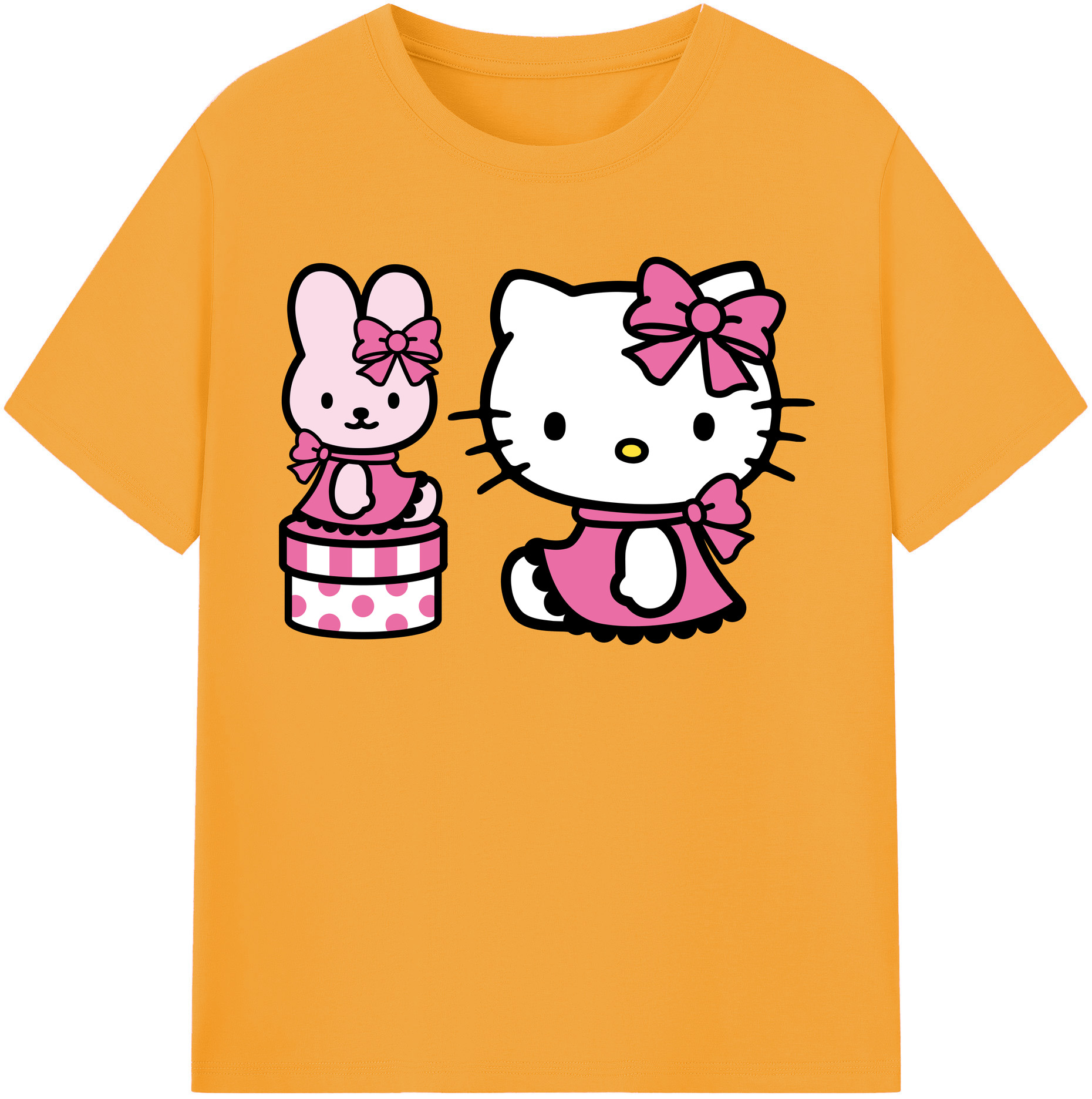 （画像用） Hello Kitty ハローキティ 綿100％半袖Tシャツ（フロントプリント）