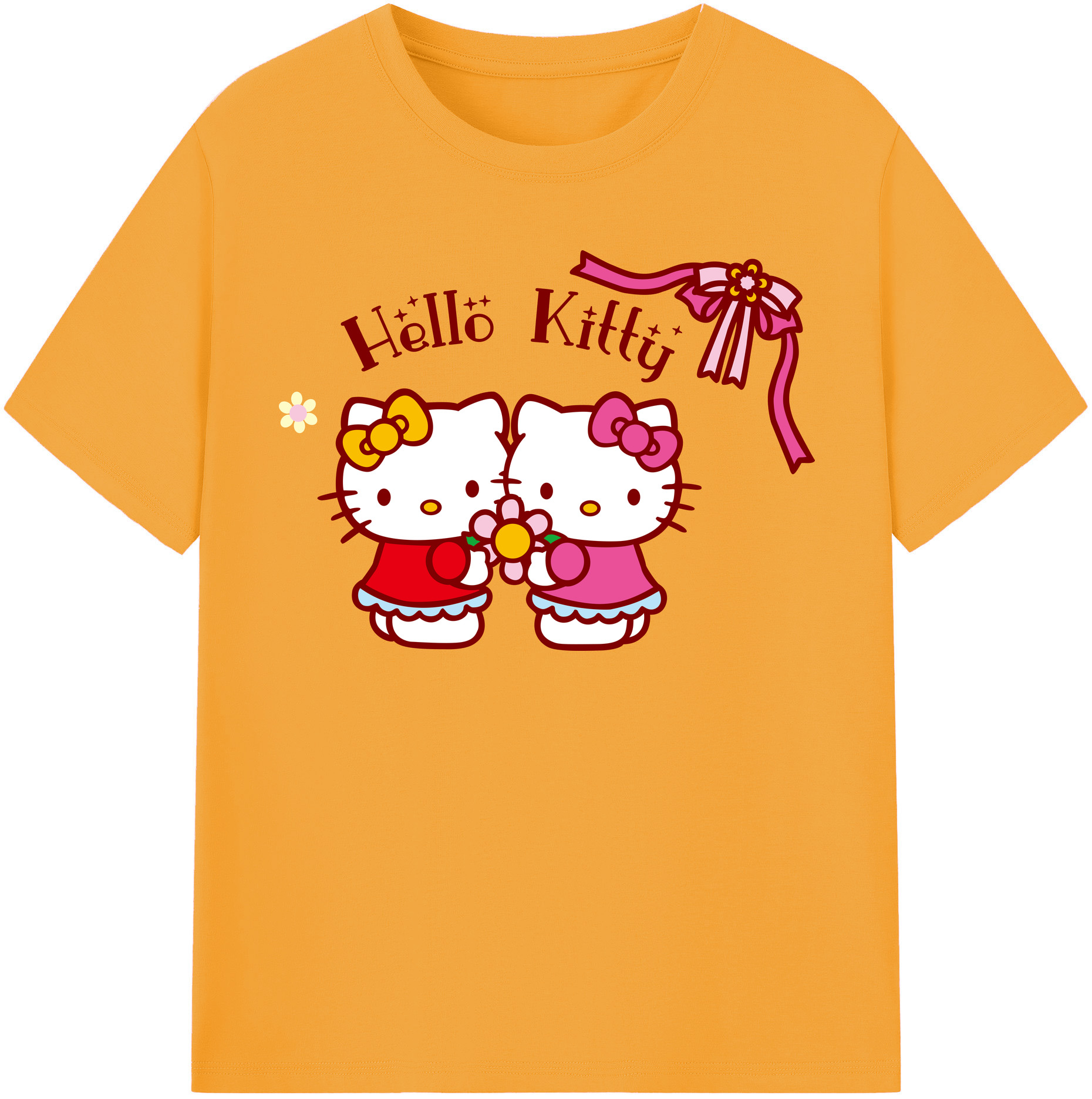（画像用） Hello Kitty ハローキティ 綿100％半袖Tシャツ（フロントプリント）