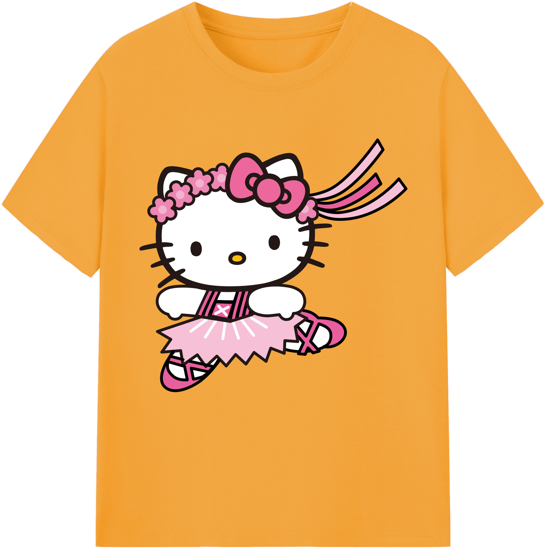 （画像用） Hello Kitty ハローキティ 綿100％半袖Tシャツ（フロントプリント）