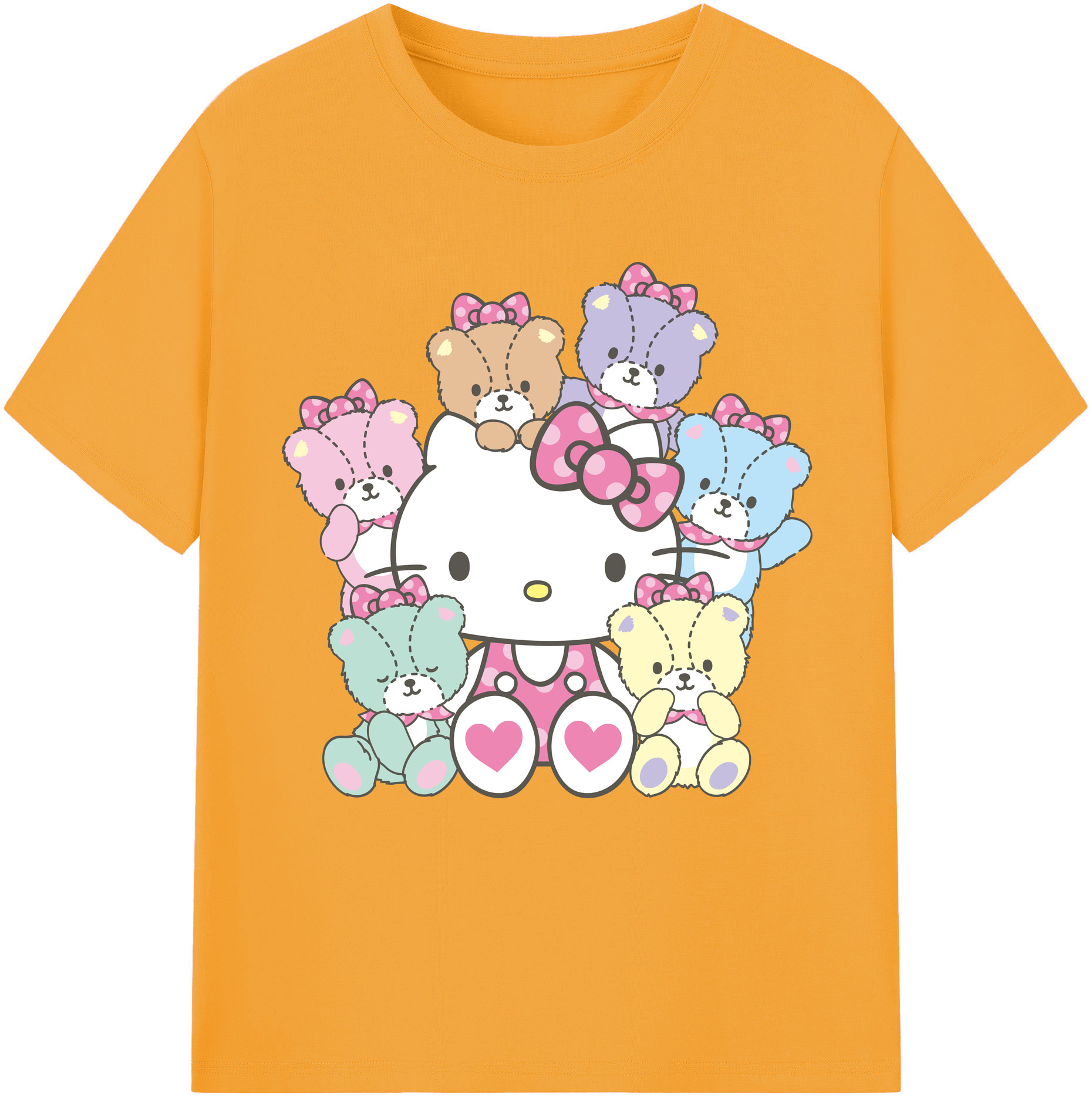 （画像用） Hello Kitty ハローキティ 綿100％半袖Tシャツ（フロントプリント）