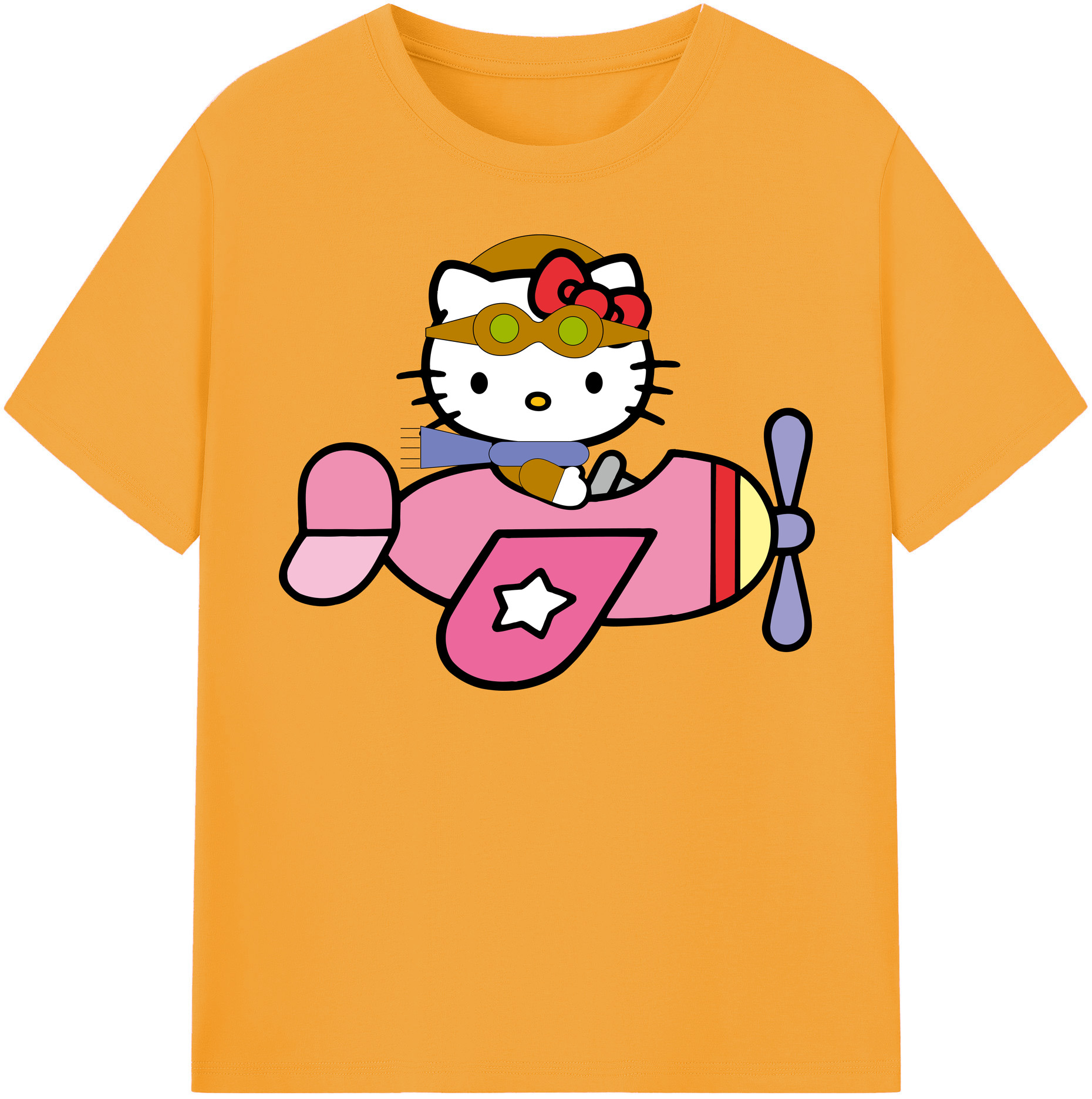 （画像用） Hello Kitty ハローキティ 綿100％半袖Tシャツ（フロントプリント）