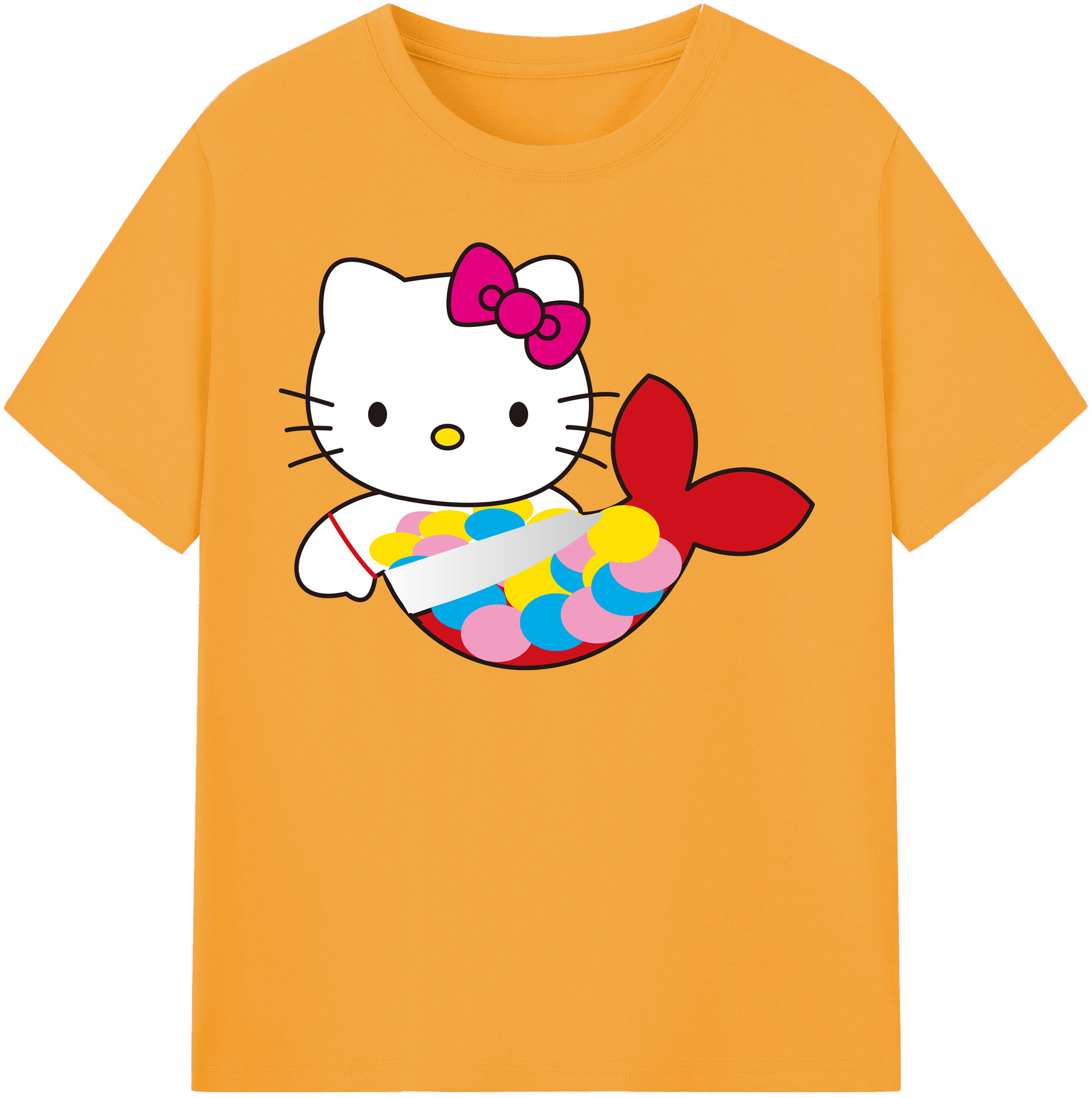（画像用） Hello Kitty ハローキティ 綿100％半袖Tシャツ（フロントプリント）