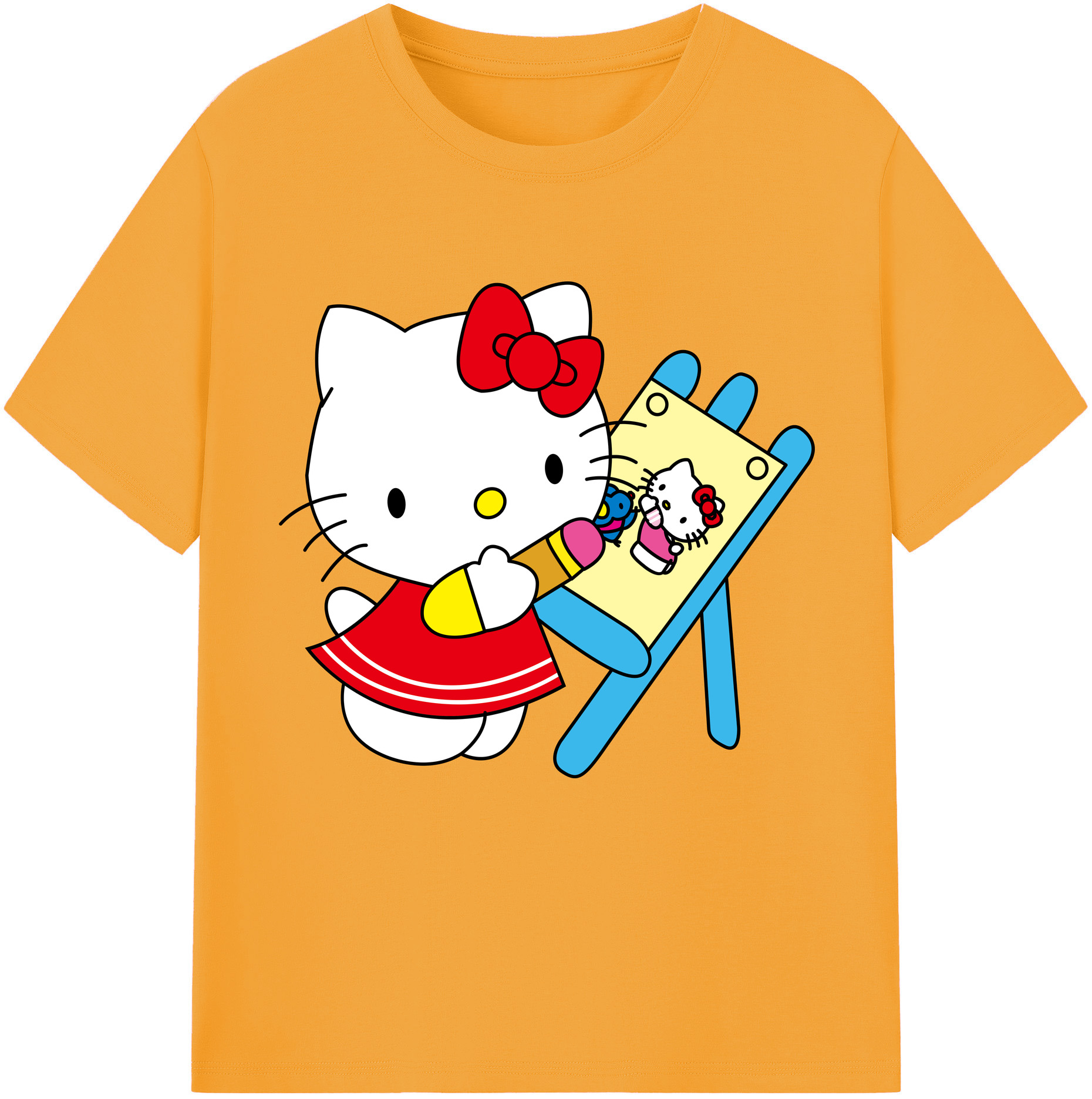 （画像用） Hello Kitty ハローキティ 綿100％半袖Tシャツ（フロントプリント）
