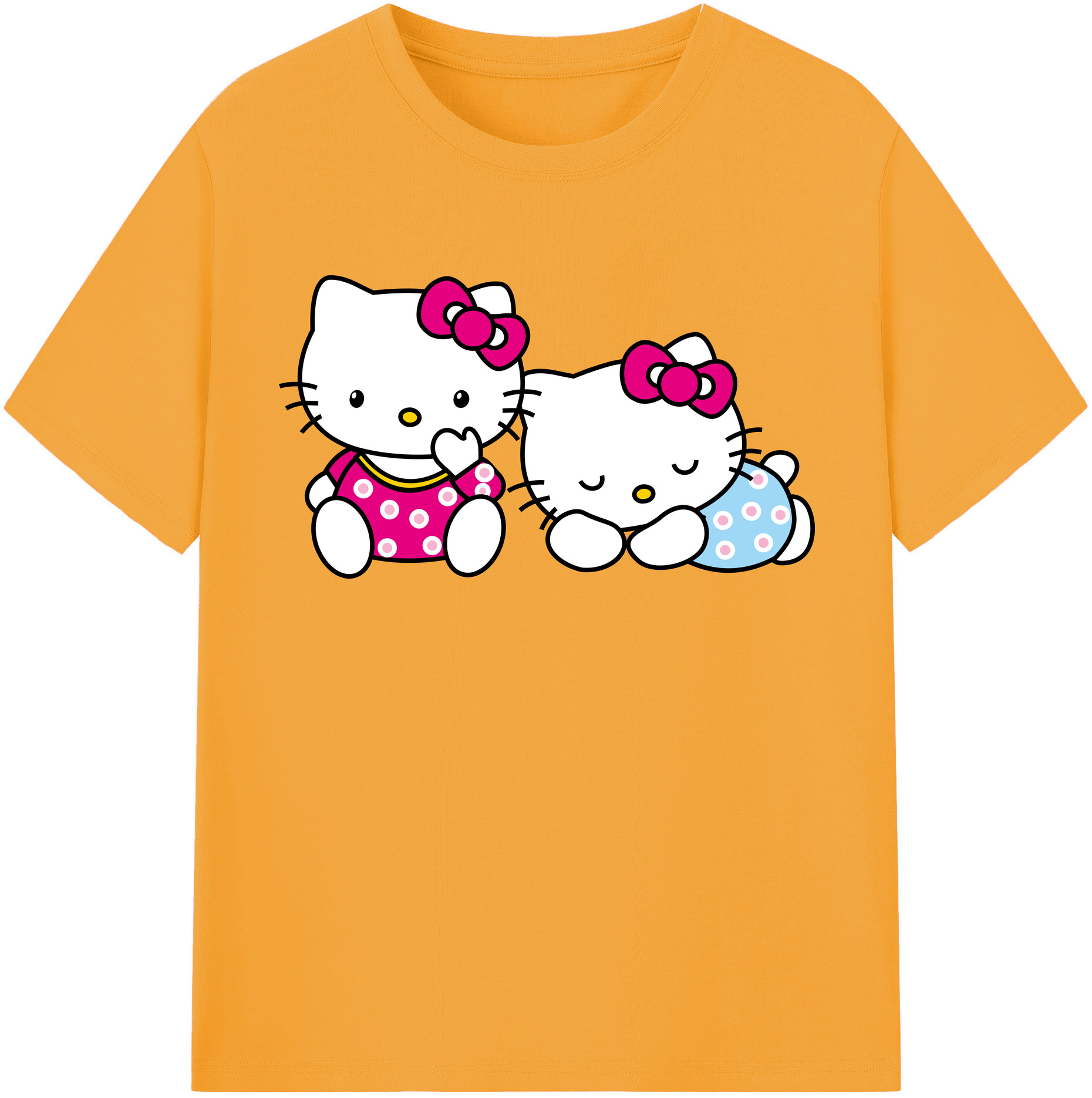 （画像用） Hello Kitty ハローキティ 綿100％半袖Tシャツ（フロントプリント）
