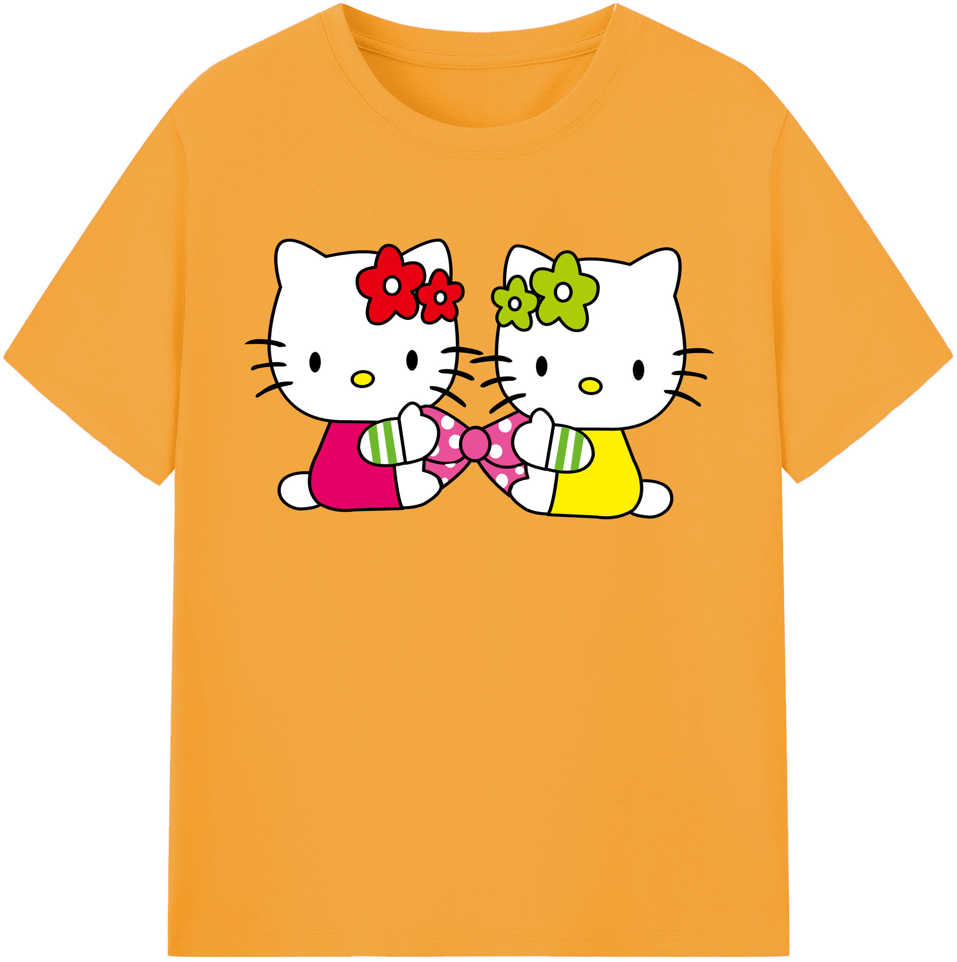 （画像用） Hello Kitty ハローキティ 綿100％半袖Tシャツ（フロントプリント）
