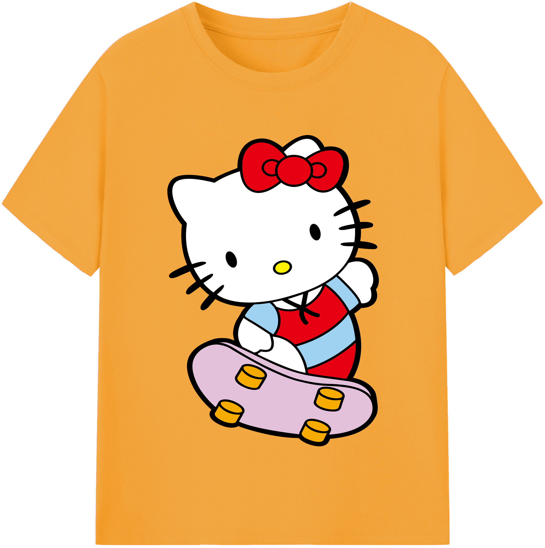 （画像用） Hello Kitty ハローキティ 綿100％半袖Tシャツ（フロントプリント）