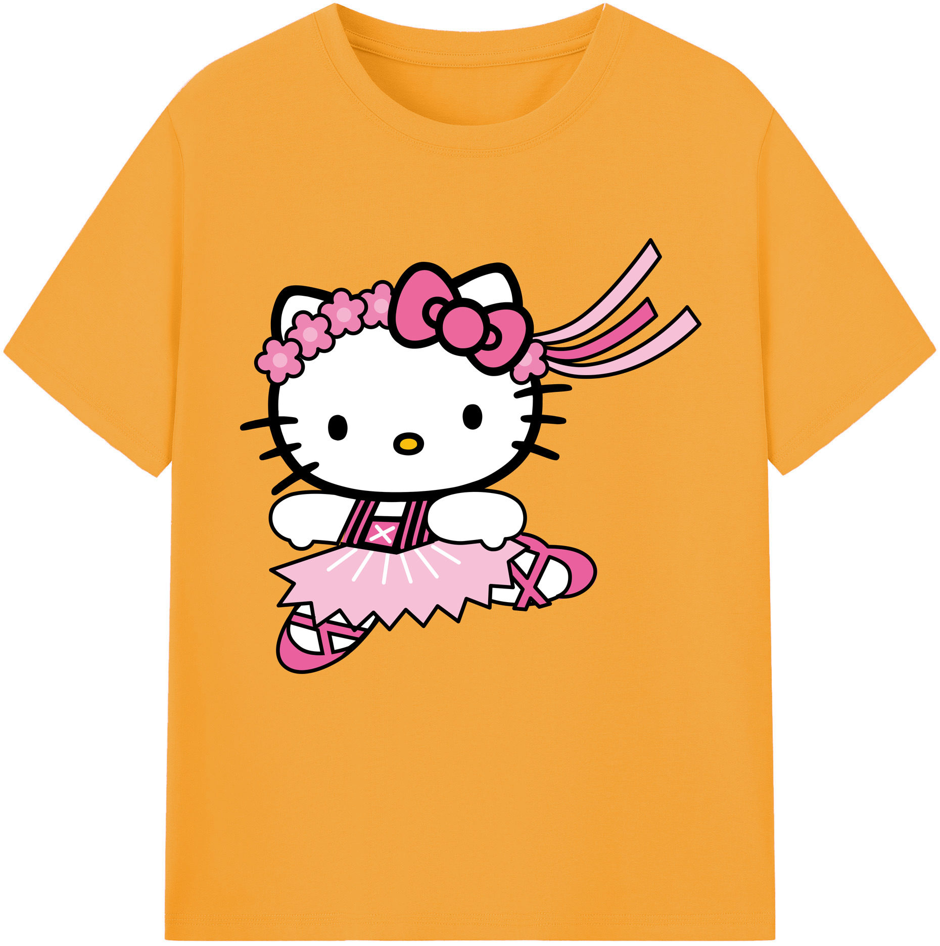 （画像用） Hello Kitty ハローキティ 綿100％半袖Tシャツ（フロントプリント）
