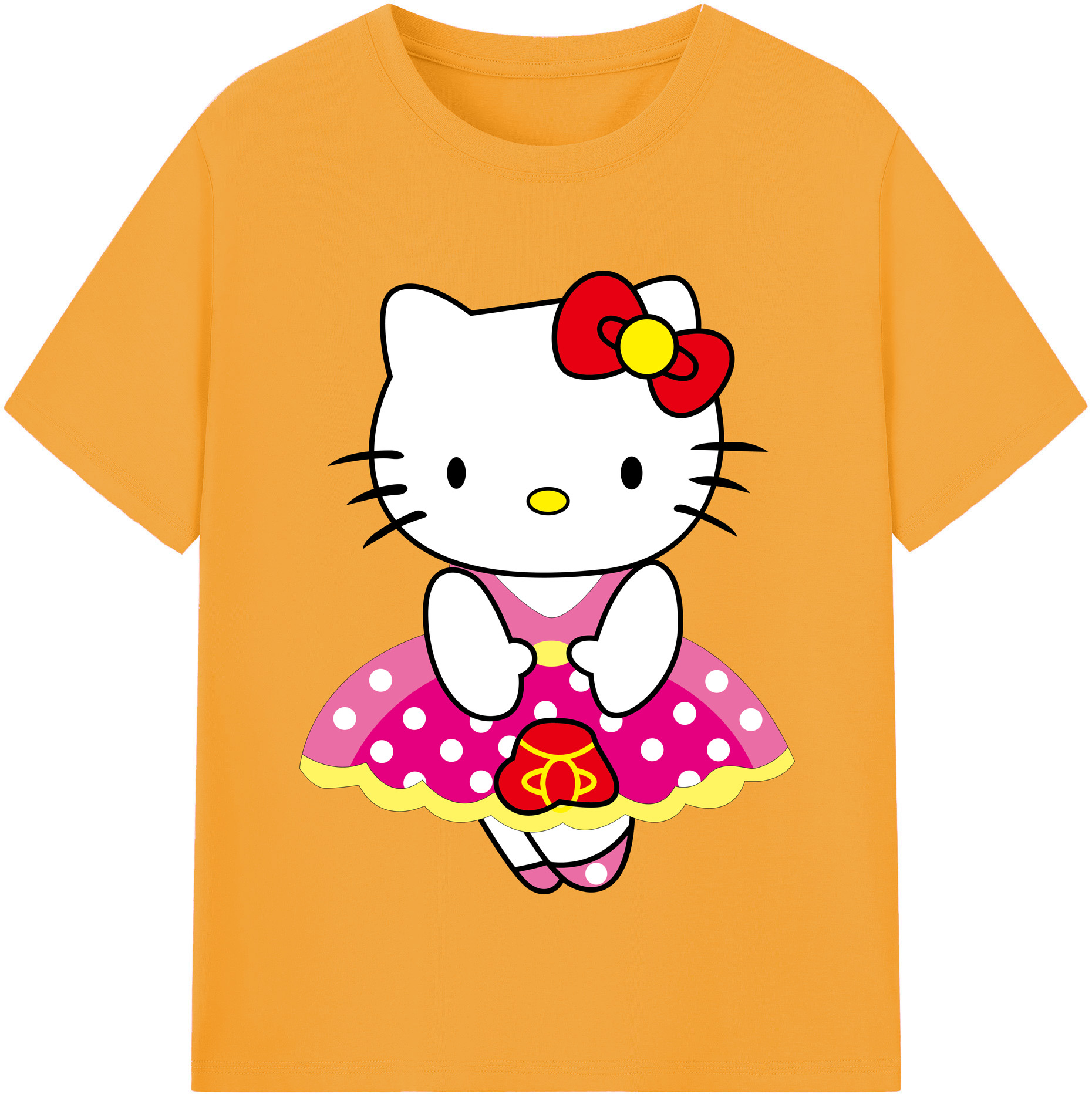 （画像用） Hello Kitty ハローキティ 綿100％半袖Tシャツ（フロントプリント）