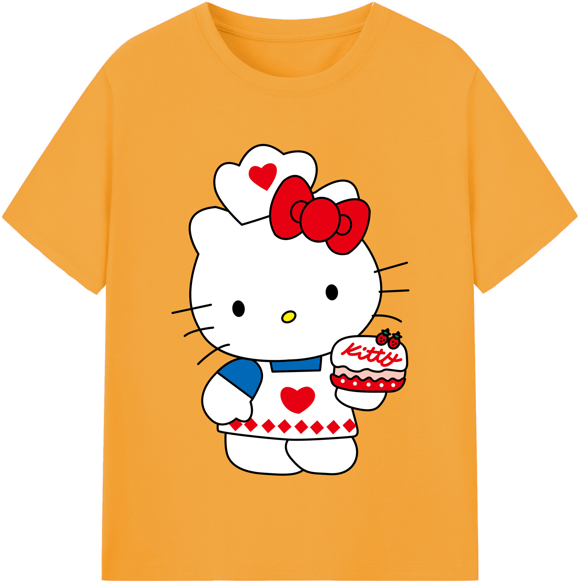（画像用） Hello Kitty ハローキティ 綿100％半袖Tシャツ（フロントプリント）