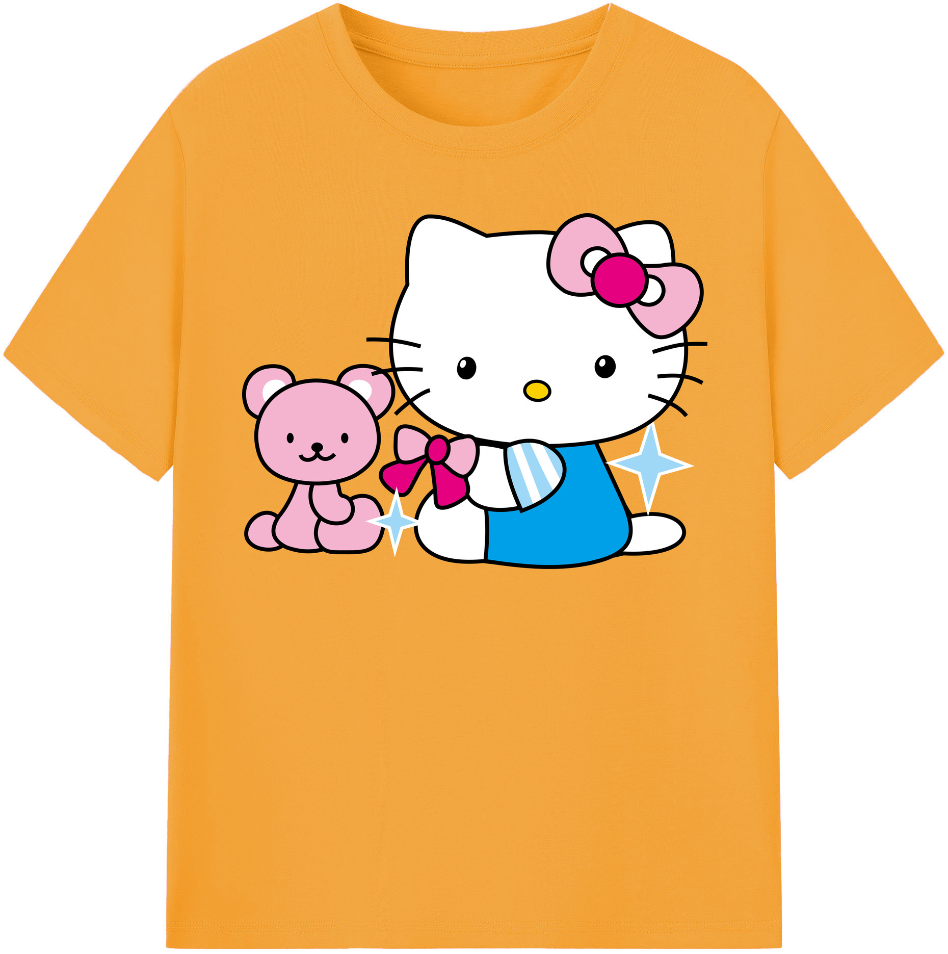 （画像用） Hello Kitty ハローキティ 綿100％半袖Tシャツ（フロントプリント）