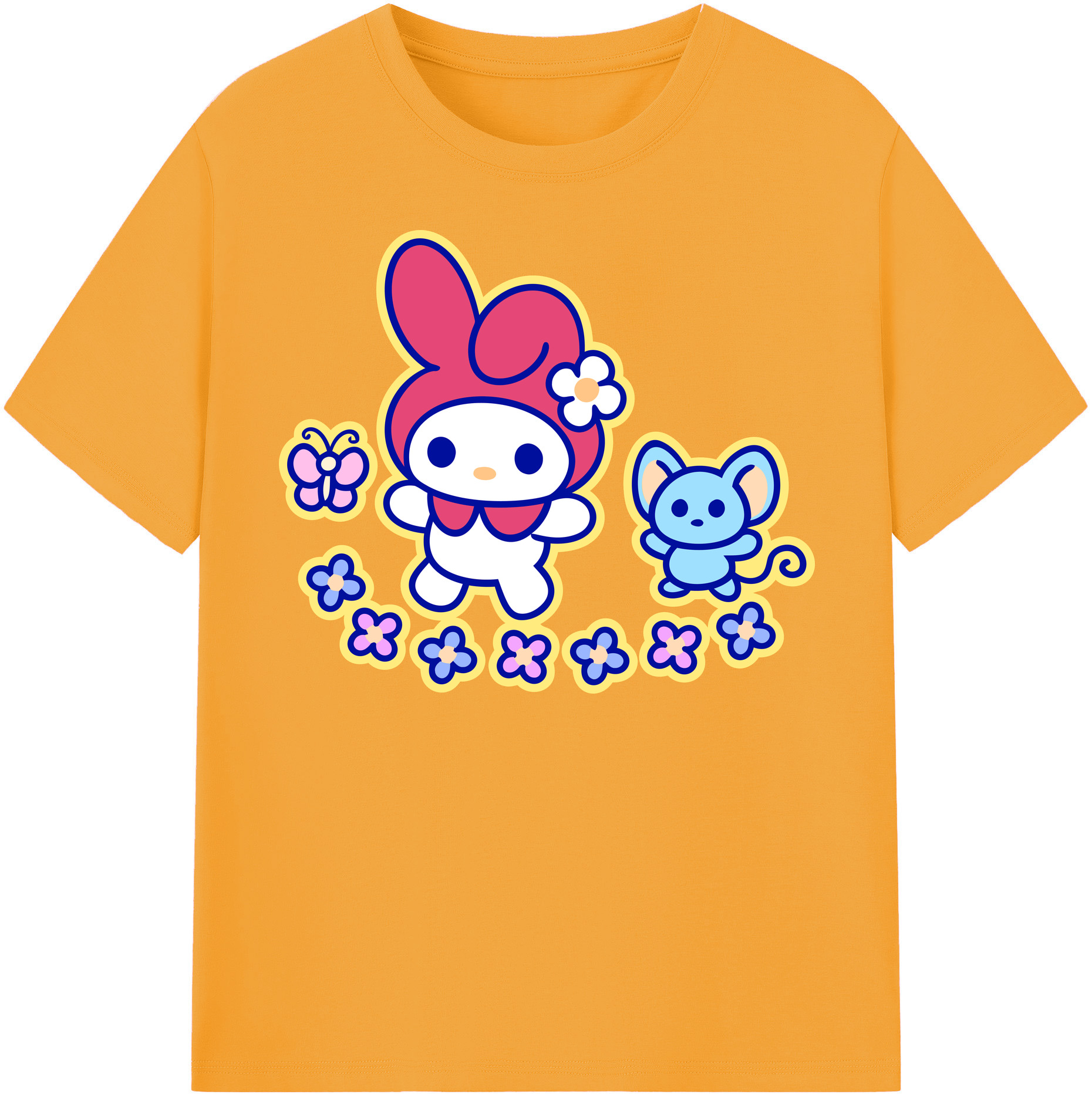 （画像用） Hello Kitty ハローキティ 綿100％半袖Tシャツ（フロントプリント）