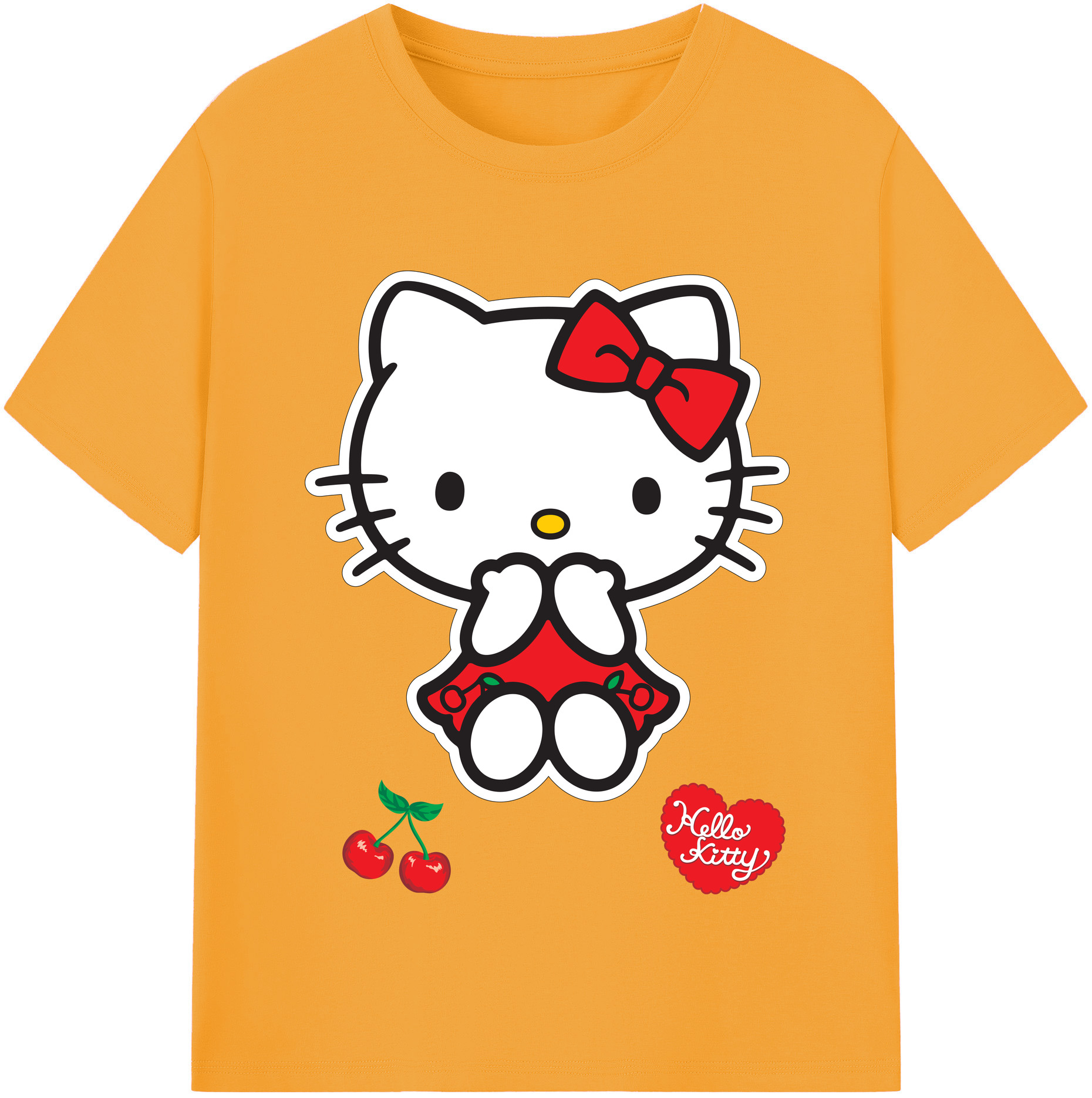 （画像用） Hello Kitty ハローキティ 綿100％半袖Tシャツ（フロントプリント）