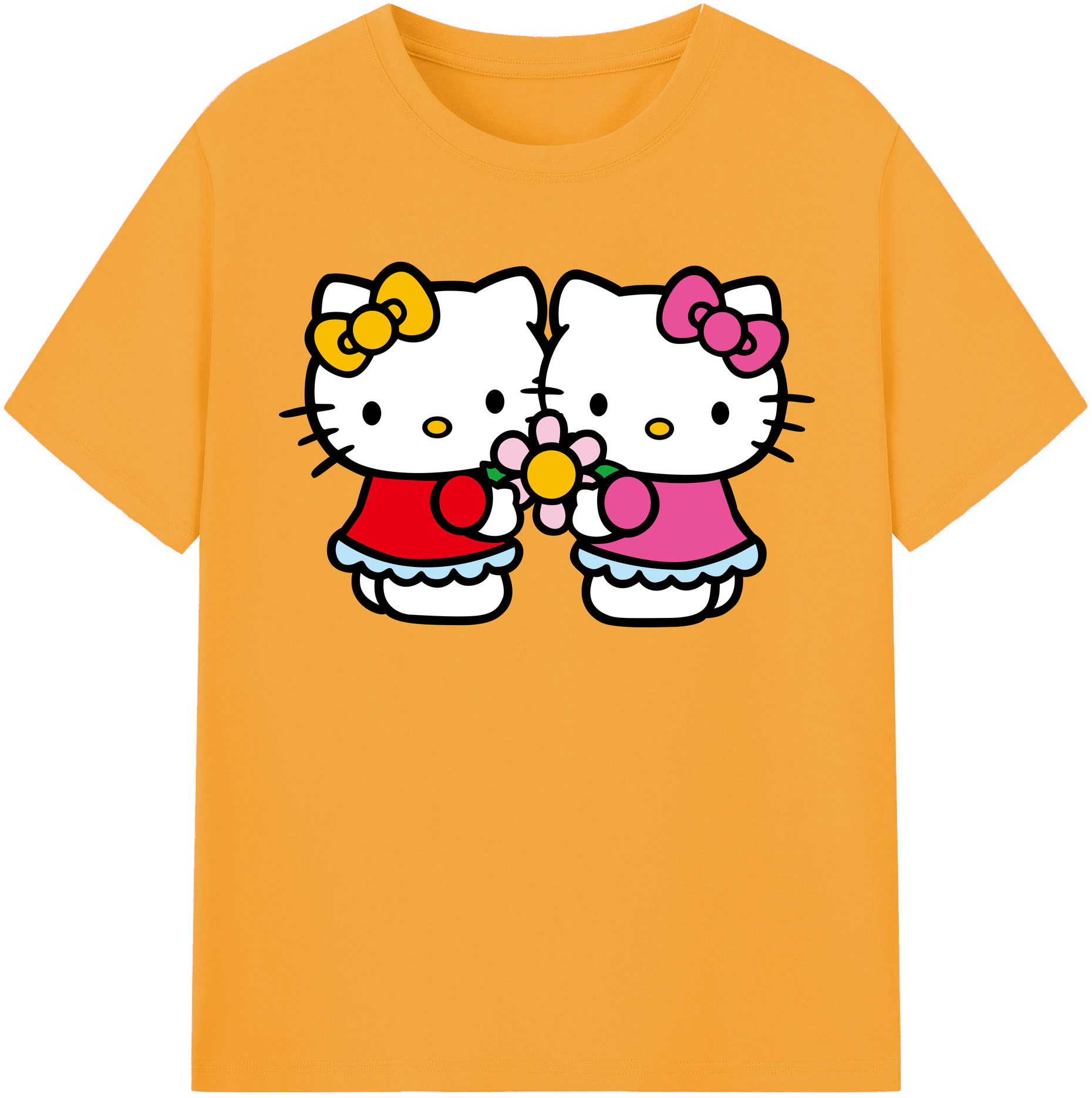 （画像用） Hello Kitty ハローキティ 綿100％半袖Tシャツ（フロントプリント）
