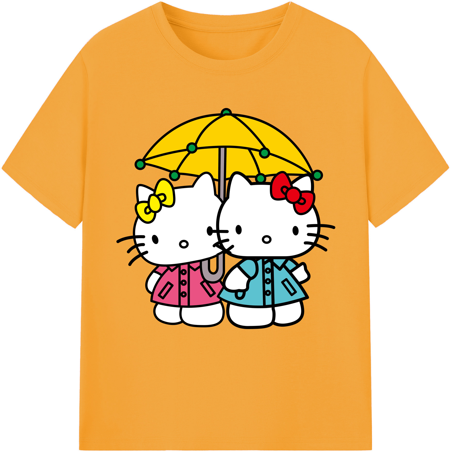 （画像用） Hello Kitty ハローキティ 綿100％半袖Tシャツ（フロントプリント）