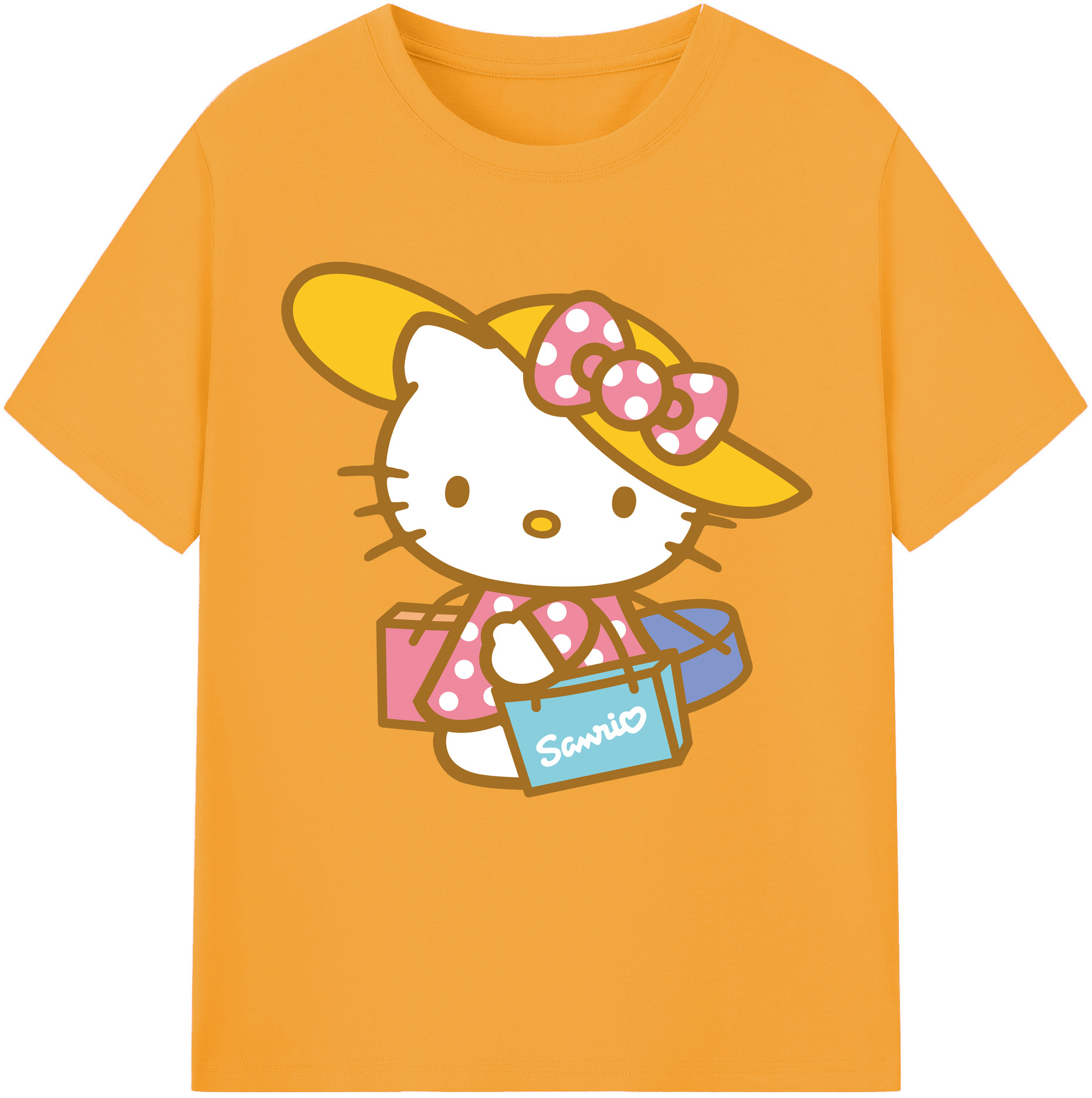 （画像用） Hello Kitty ハローキティ 綿100％半袖Tシャツ（フロントプリント）