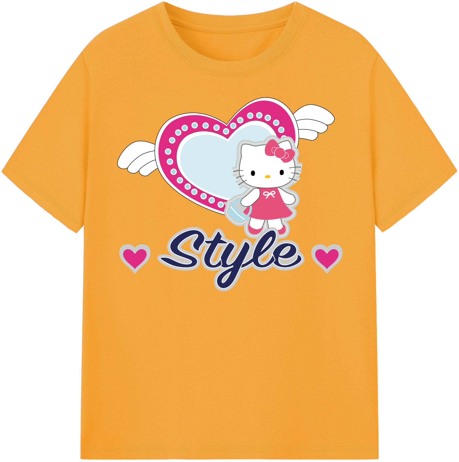 （画像用） Hello Kitty ハローキティ 綿100％半袖Tシャツ（フロントプリント）