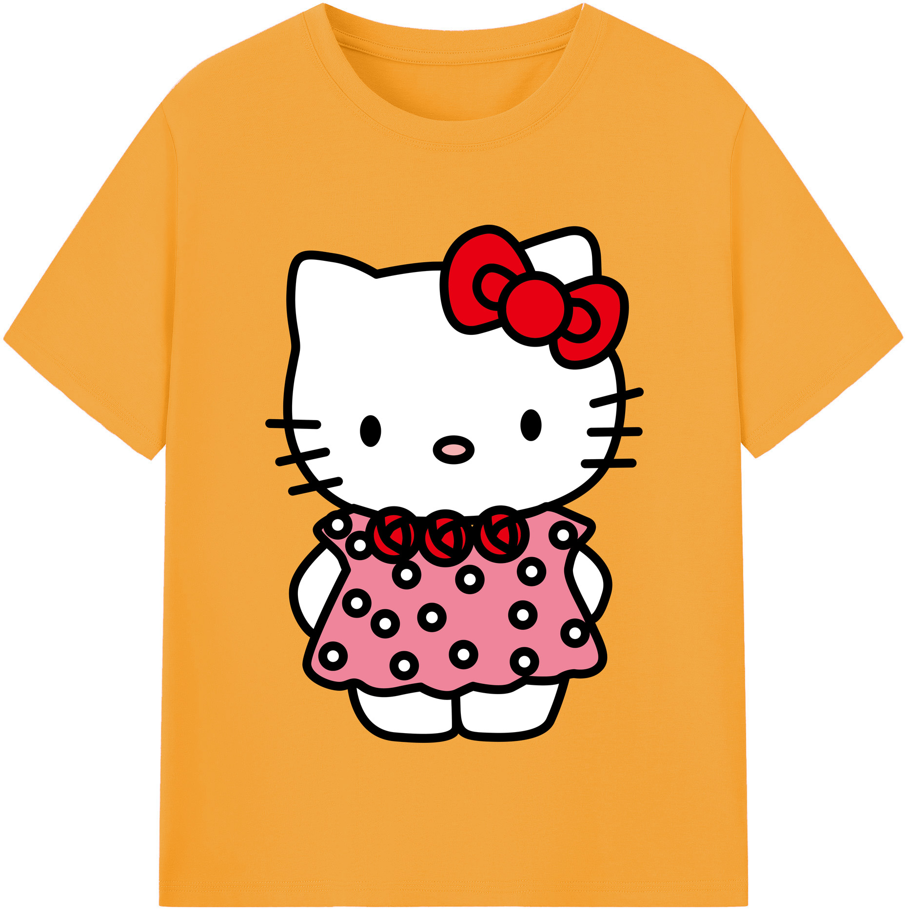 （画像用） Hello Kitty ハローキティ 綿100％半袖Tシャツ（フロントプリント）