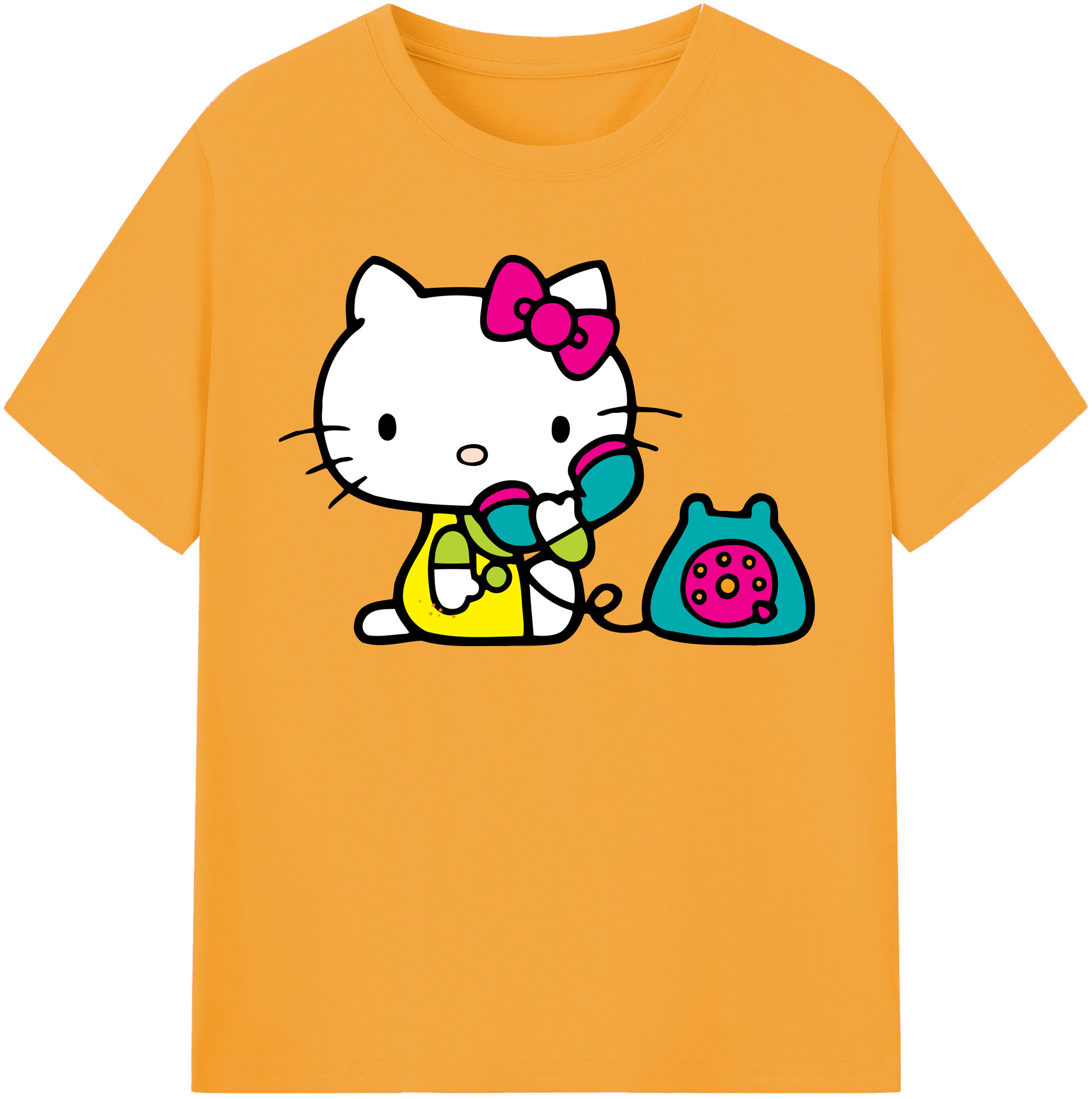 （画像用） Hello Kitty ハローキティ 綿100％半袖Tシャツ（フロントプリント）