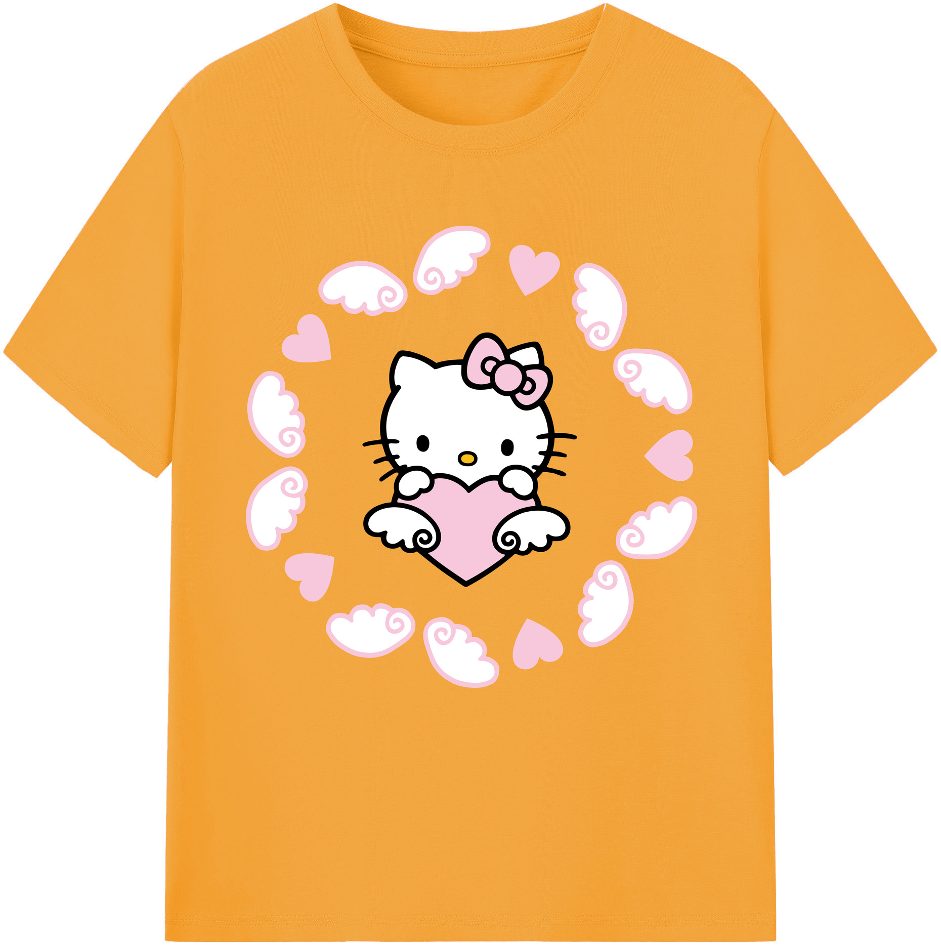 （画像用） Hello Kitty ハローキティ 綿100％半袖Tシャツ（フロントプリント）