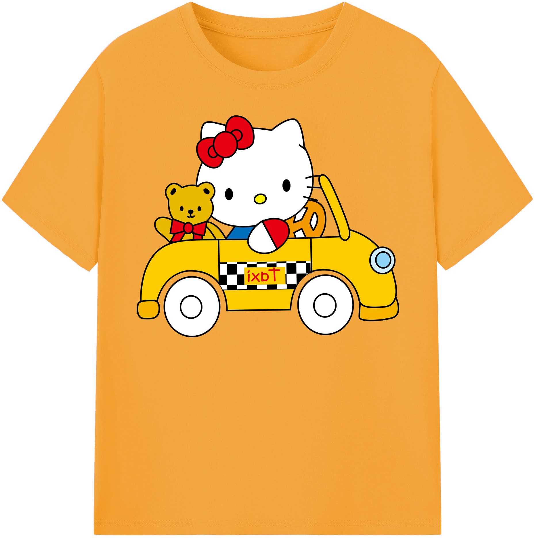 （画像用） Hello Kitty ハローキティ 綿100％半袖Tシャツ（フロントプリント）