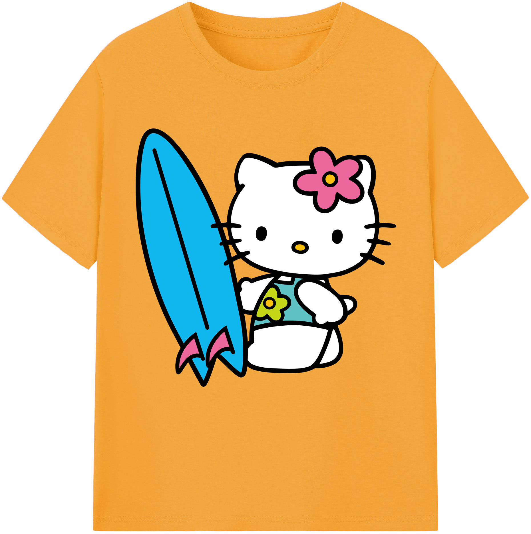 （画像用） Hello Kitty ハローキティ 綿100％半袖Tシャツ（フロントプリント）