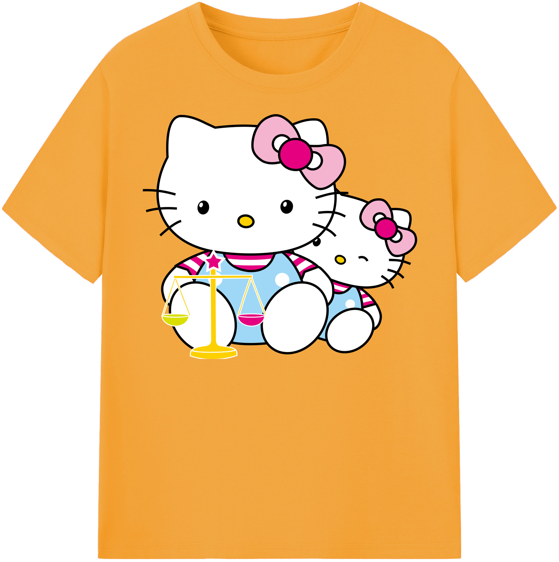 （画像用） Hello Kitty ハローキティ 綿100％半袖Tシャツ（フロントプリント）