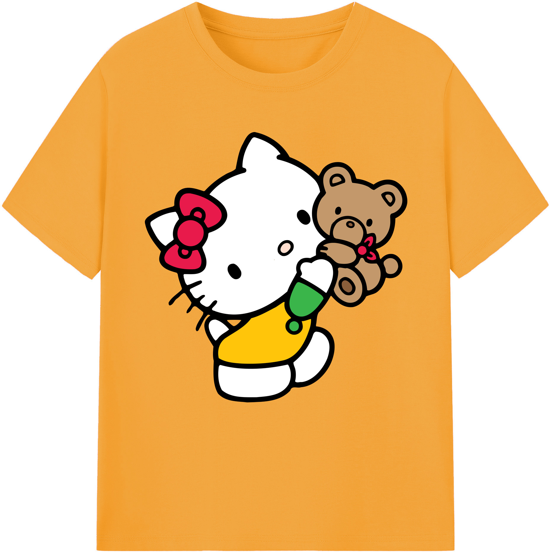 （画像用） Hello Kitty ハローキティ 綿100％半袖Tシャツ（フロントプリント）