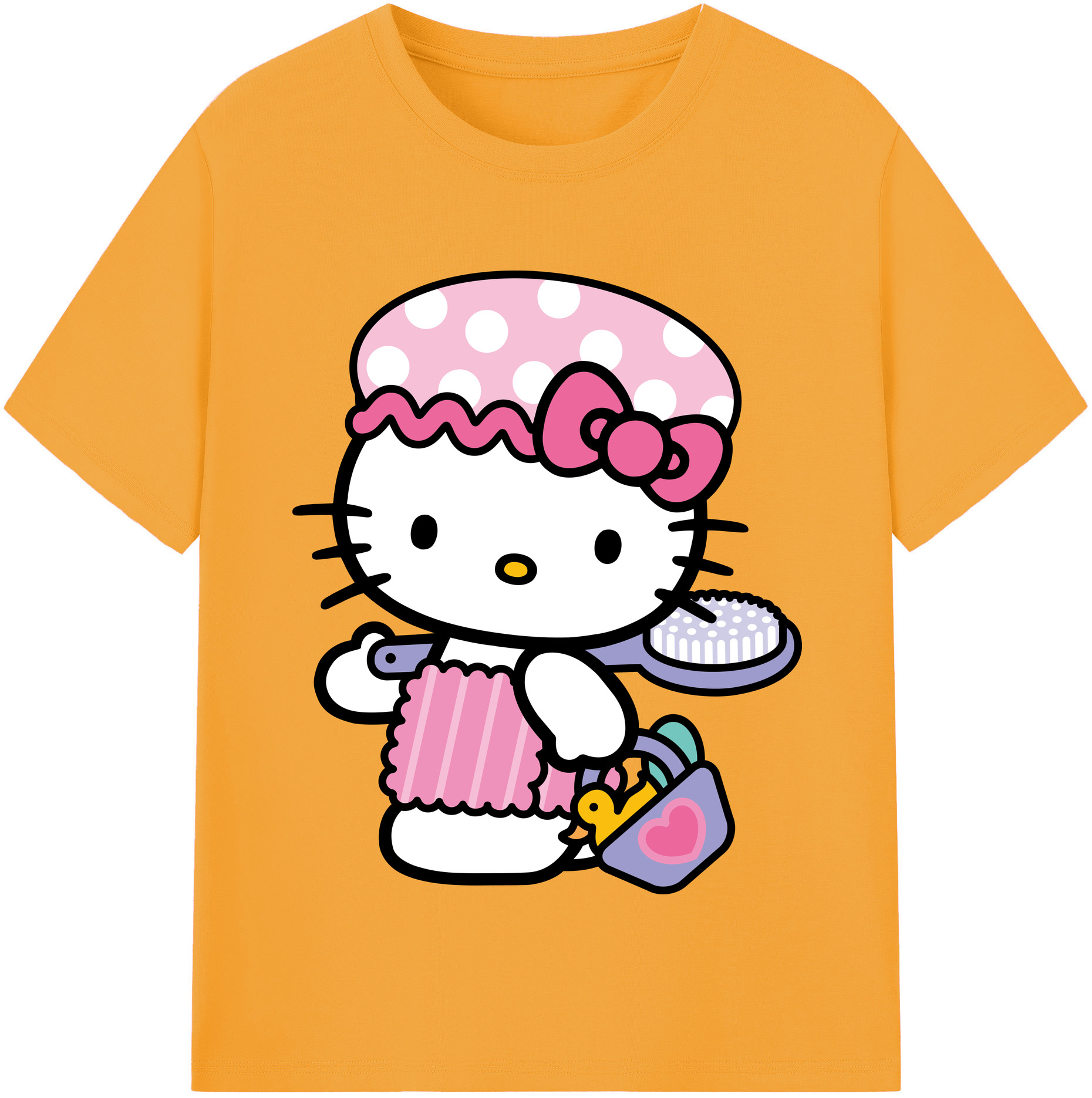（画像用） Hello Kitty ハローキティ 綿100％半袖Tシャツ（フロントプリント）