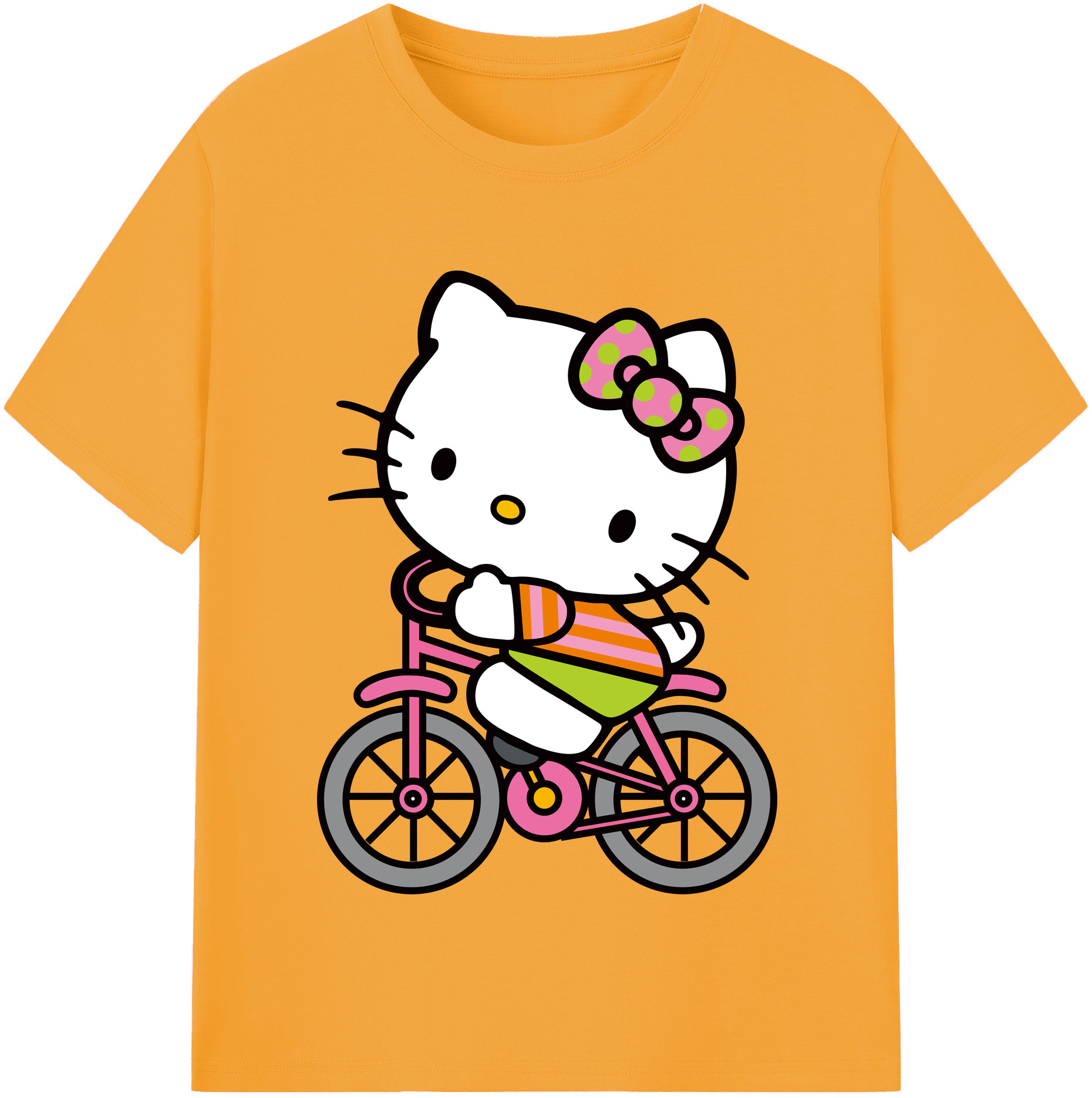 （画像用） Hello Kitty ハローキティ 綿100％半袖Tシャツ（フロントプリント）