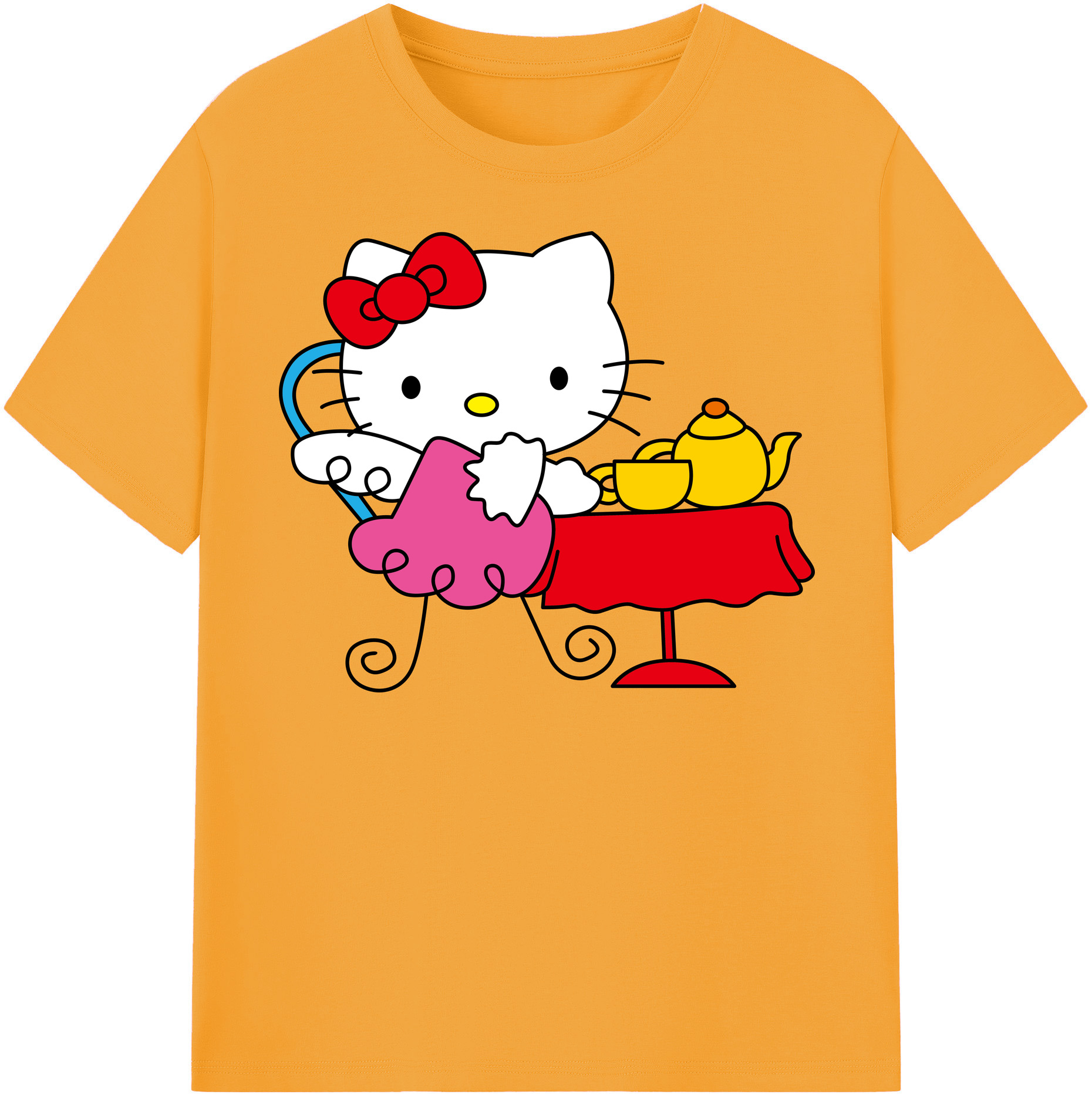 （画像用） Hello Kitty ハローキティ 綿100％半袖Tシャツ（フロントプリント）