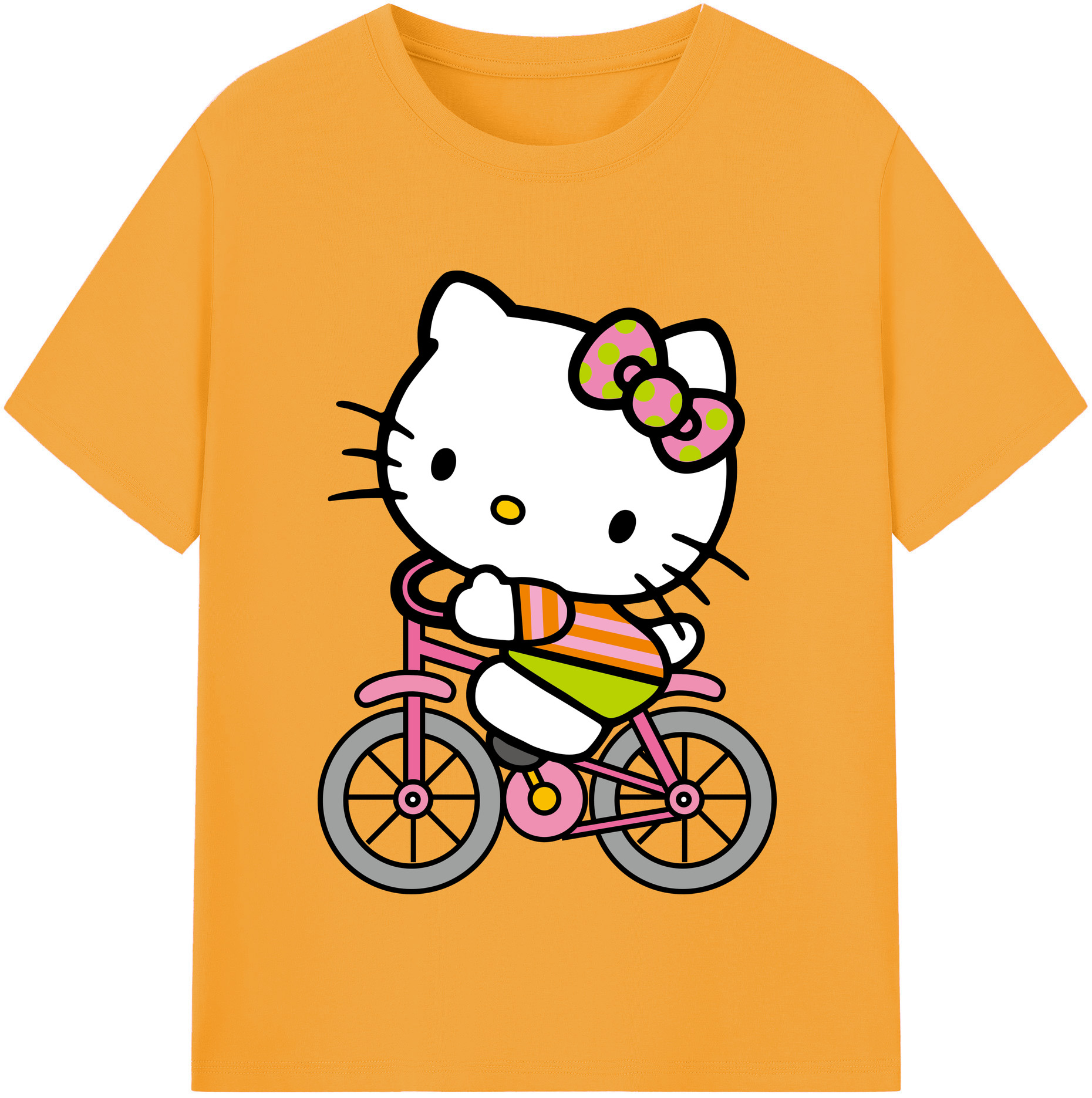 （画像用） Hello Kitty ハローキティ 綿100％半袖Tシャツ（フロントプリント）