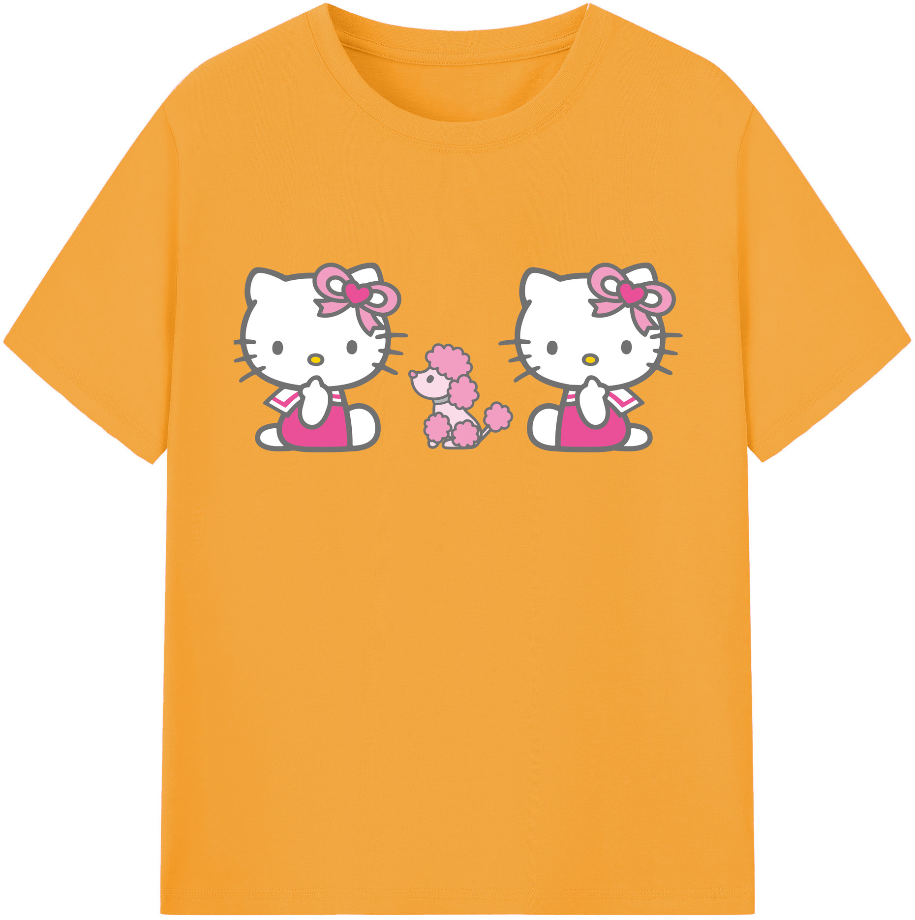 （画像用） Hello Kitty ハローキティ 綿100％半袖Tシャツ（フロントプリント）