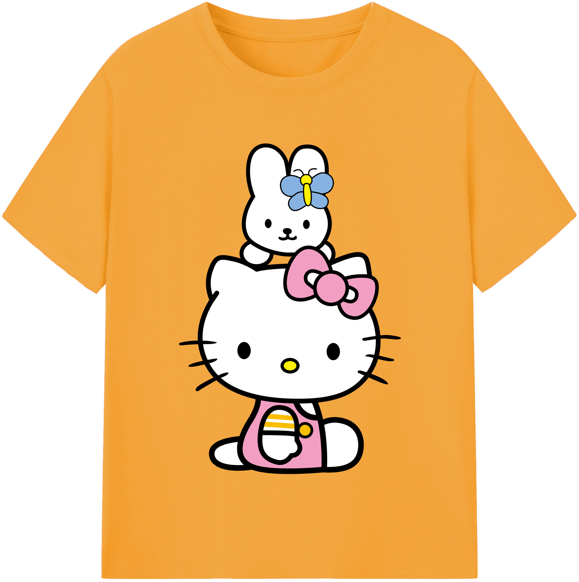 （画像用） Hello Kitty ハローキティ 綿100％半袖Tシャツ（フロントプリント）