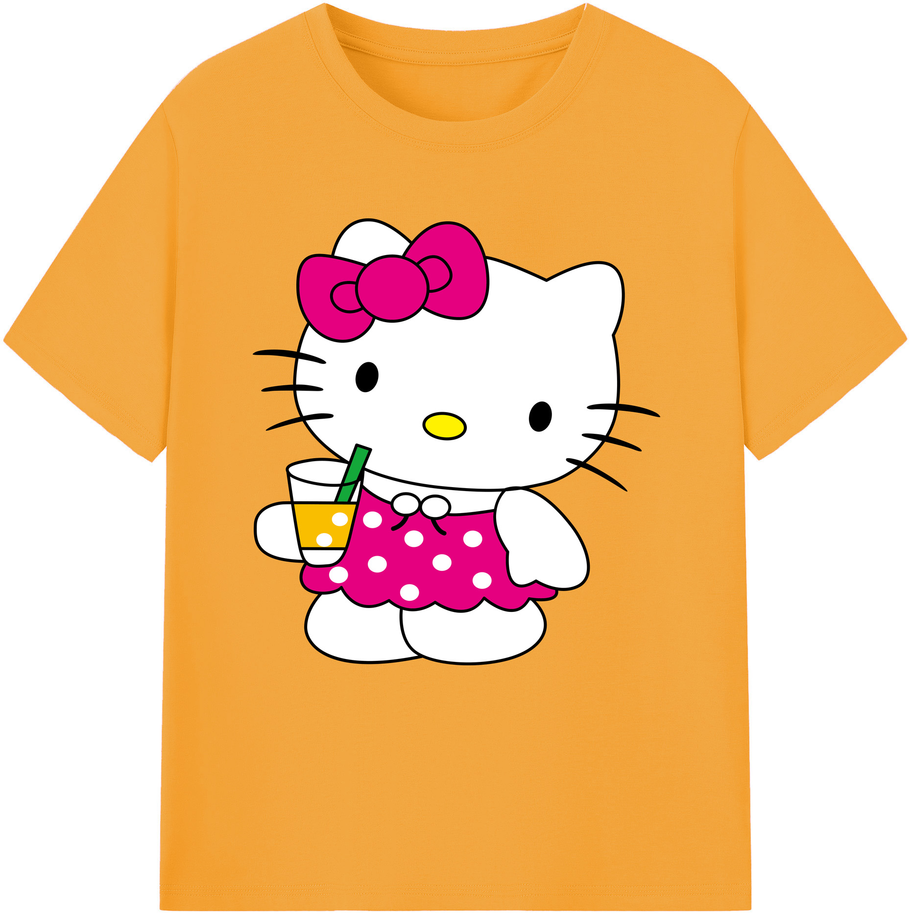 （画像用） Hello Kitty ハローキティ 綿100％半袖Tシャツ（フロントプリント）