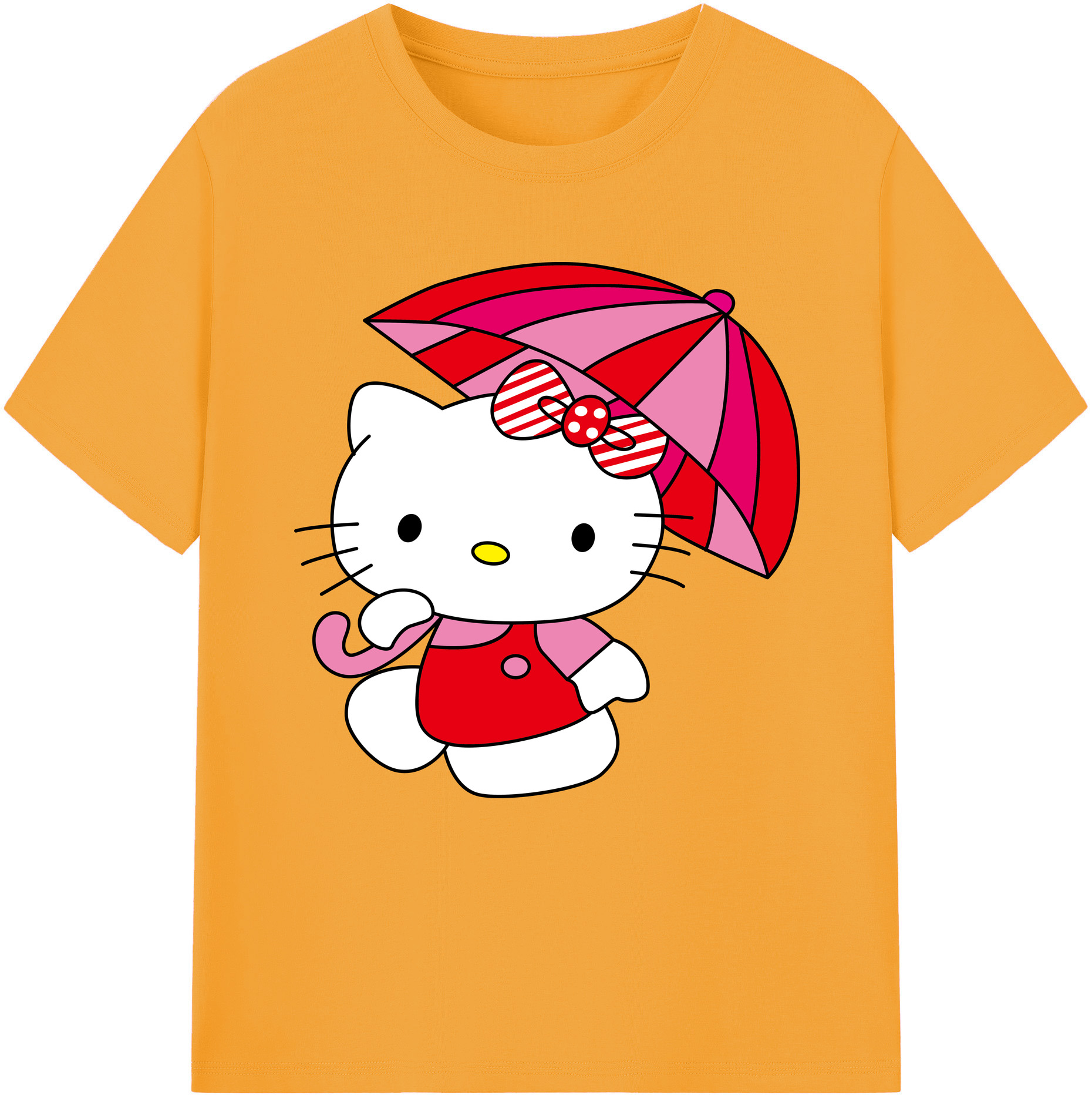 （画像用） Hello Kitty ハローキティ 綿100％半袖Tシャツ（フロントプリント）