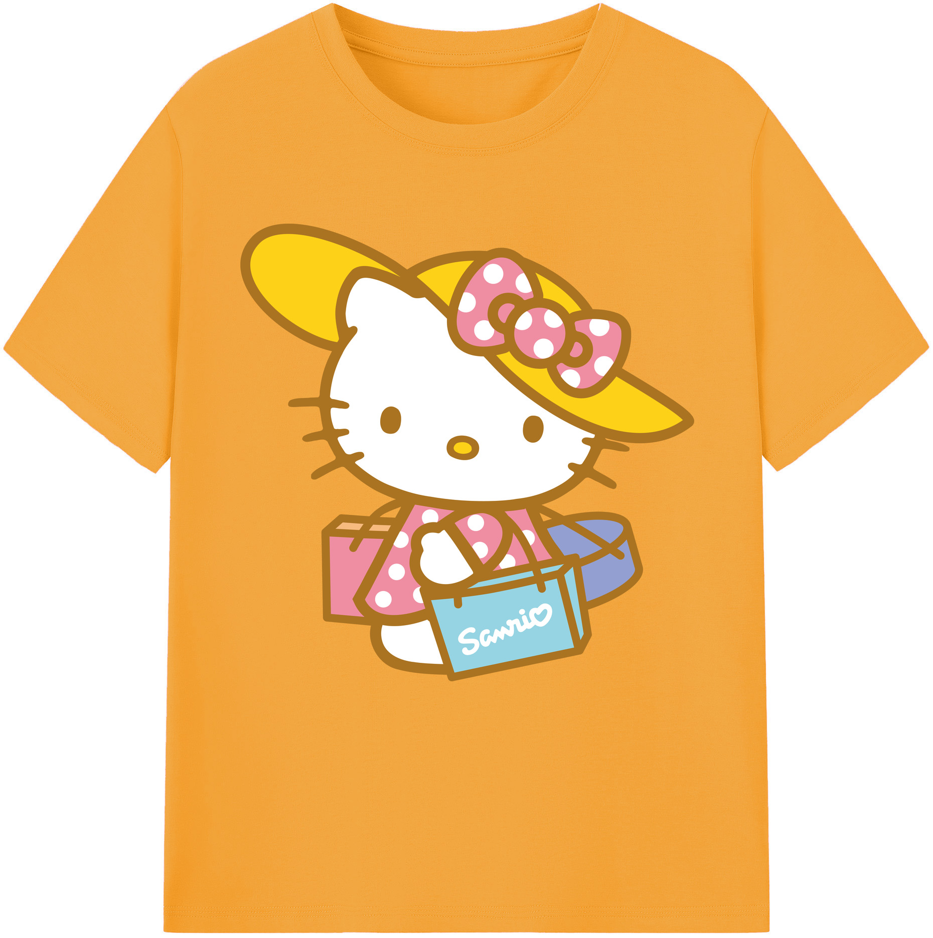 （画像用） Hello Kitty ハローキティ 綿100％半袖Tシャツ（フロントプリント）