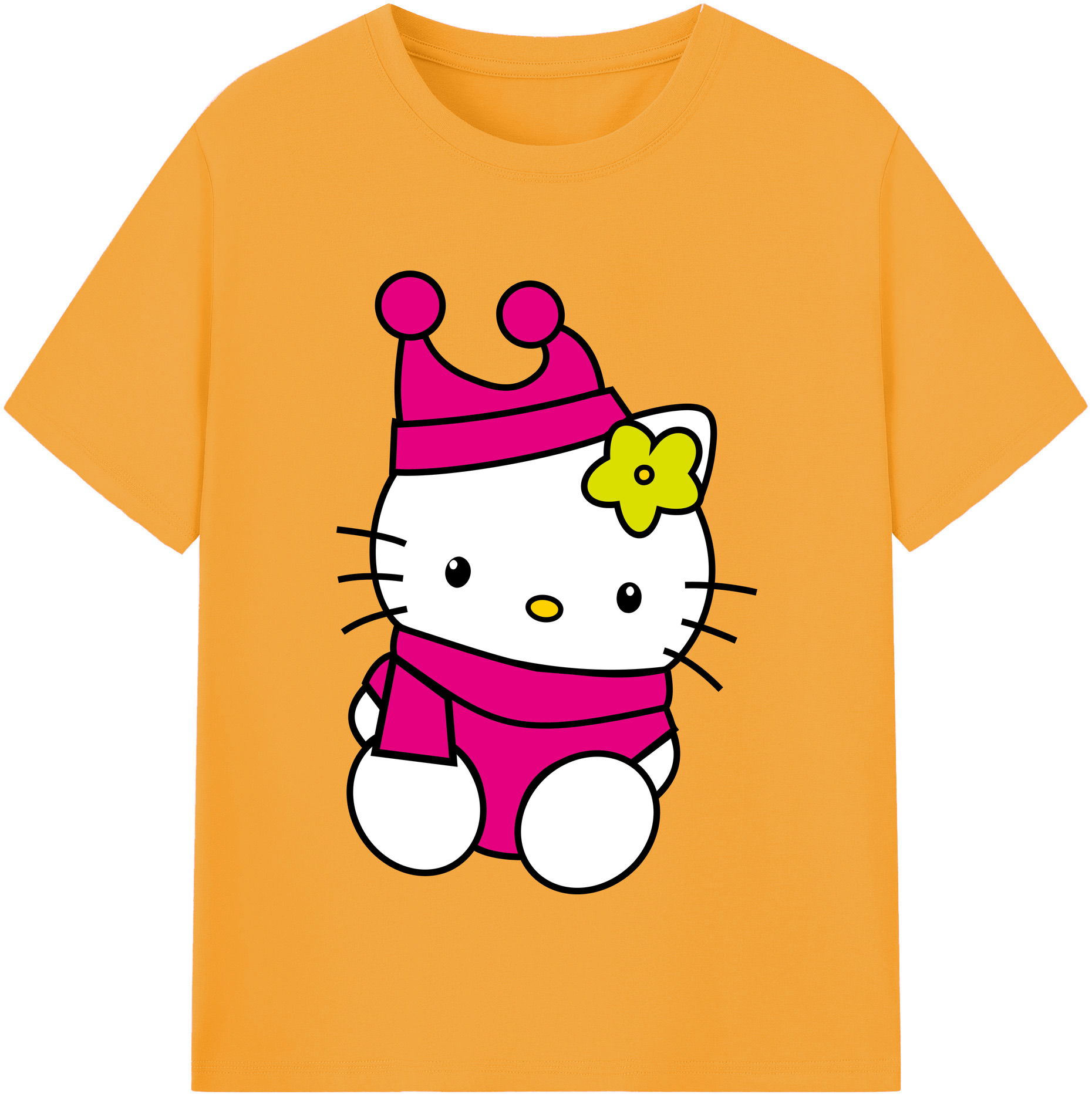 （画像用） Hello Kitty ハローキティ 綿100％半袖Tシャツ（フロントプリント）